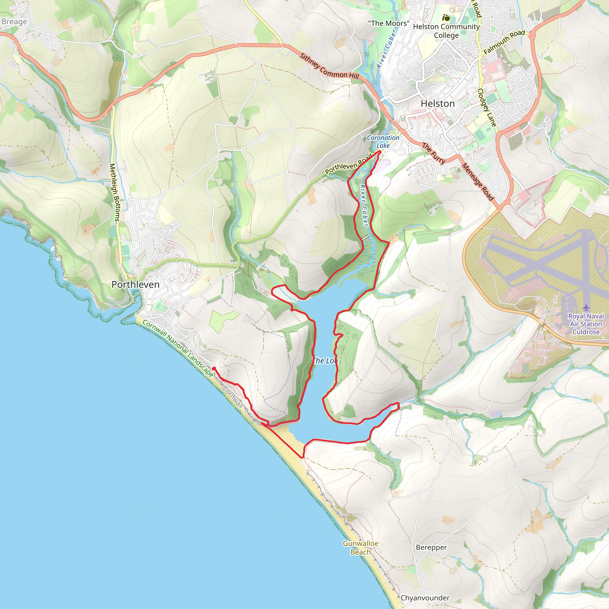 Loe Tide at Porthleven Walk mobile static map
