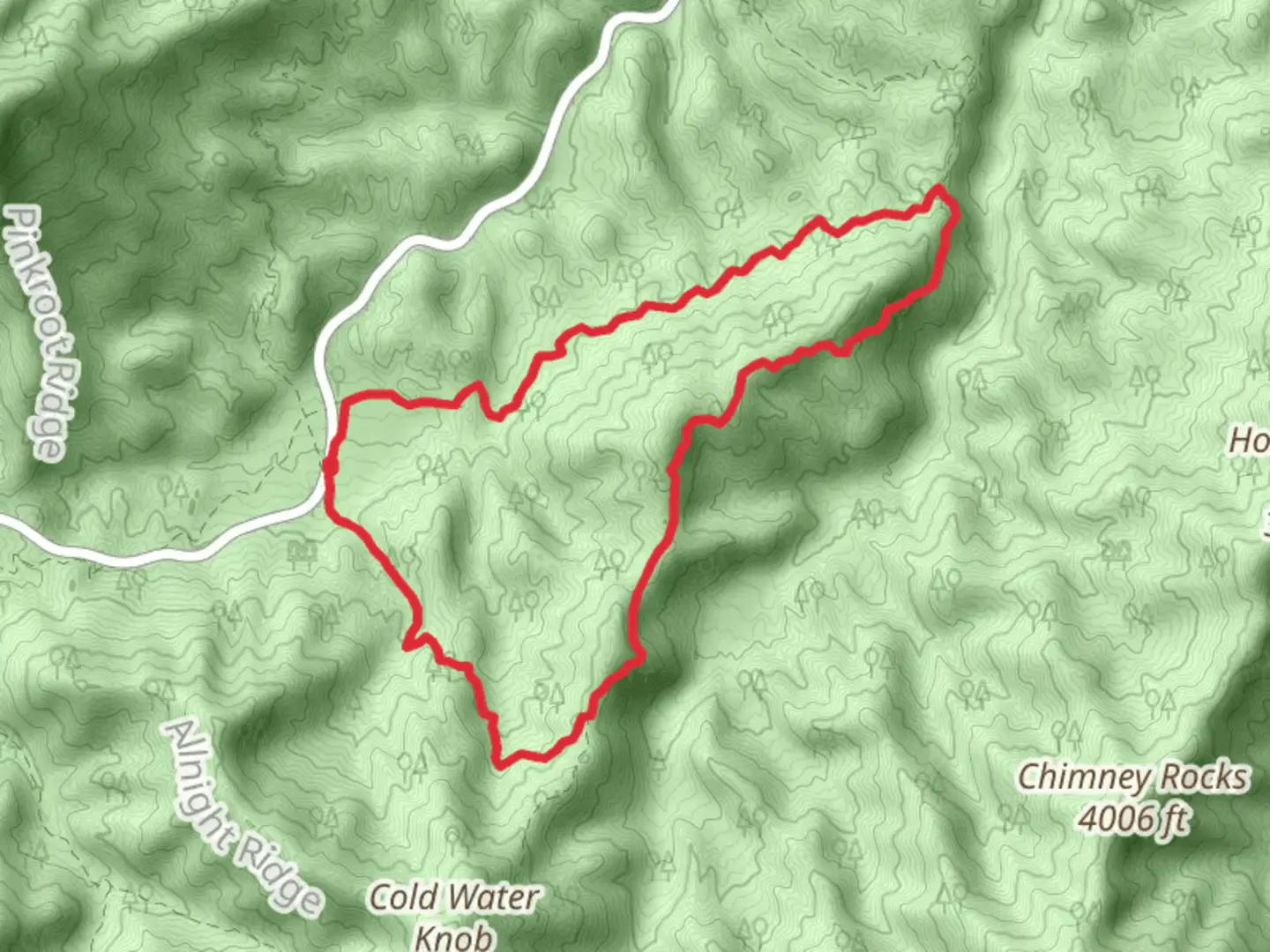 An image depicting the trail Lead Cove and Finley Cane Trail and its surrounding area.