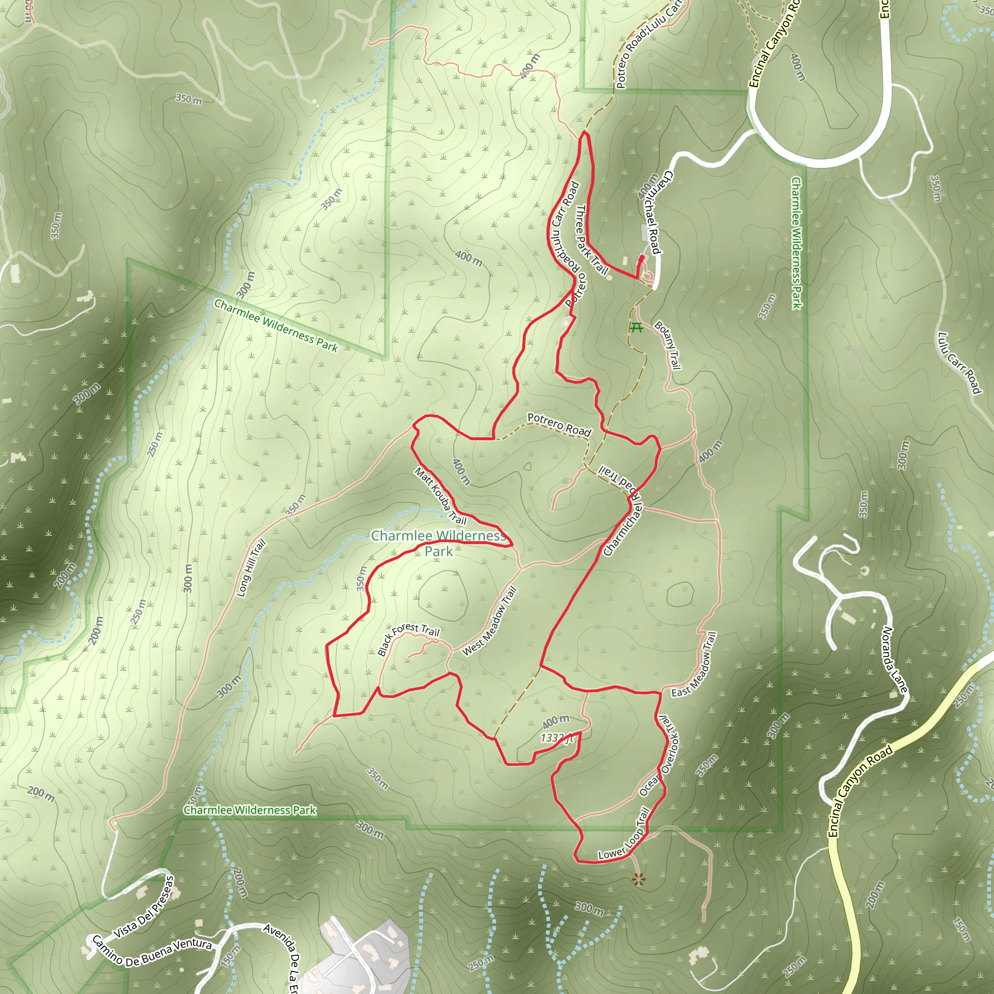 Clyde Canyon Trail and East Meadow Cutoff Trail Loop mobile static map