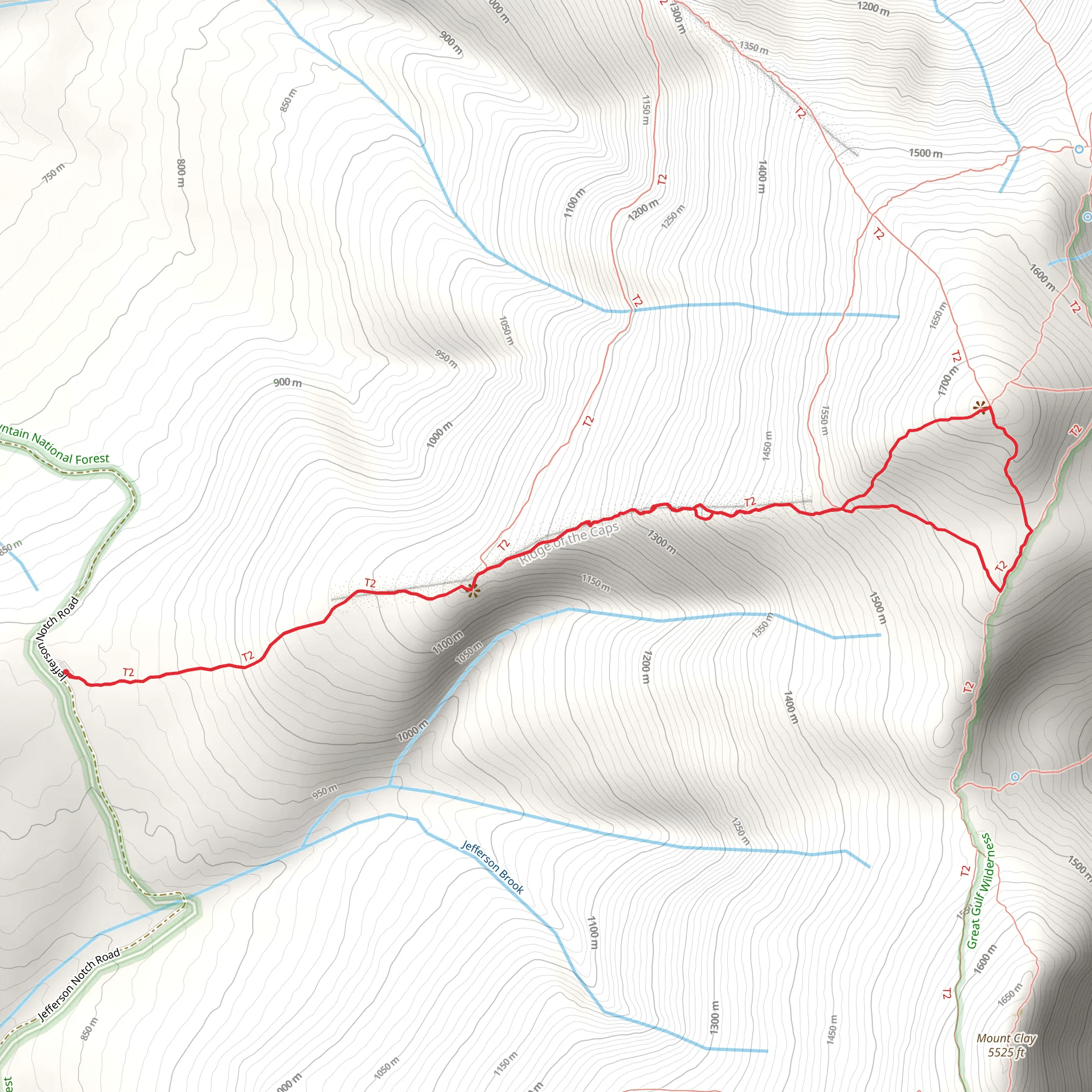 Mount Jefferson Loop via Caps Ridge Trail mobile static map