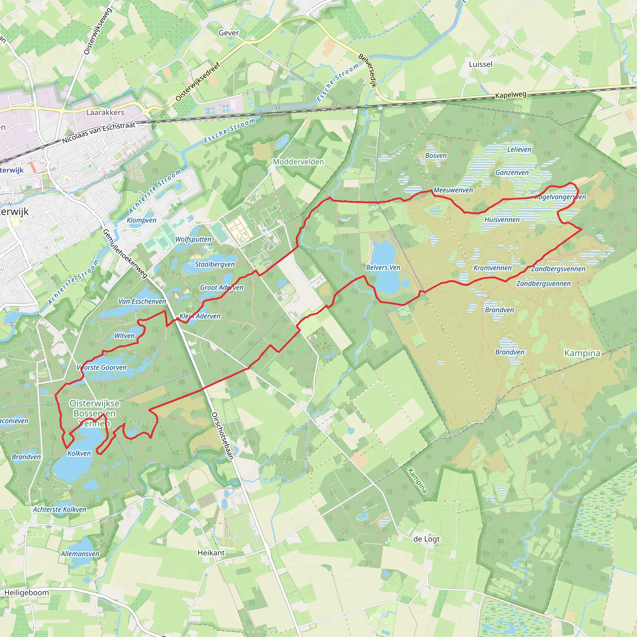 Kogelvangersven, Belversven and Kolkven Loop mobile static map