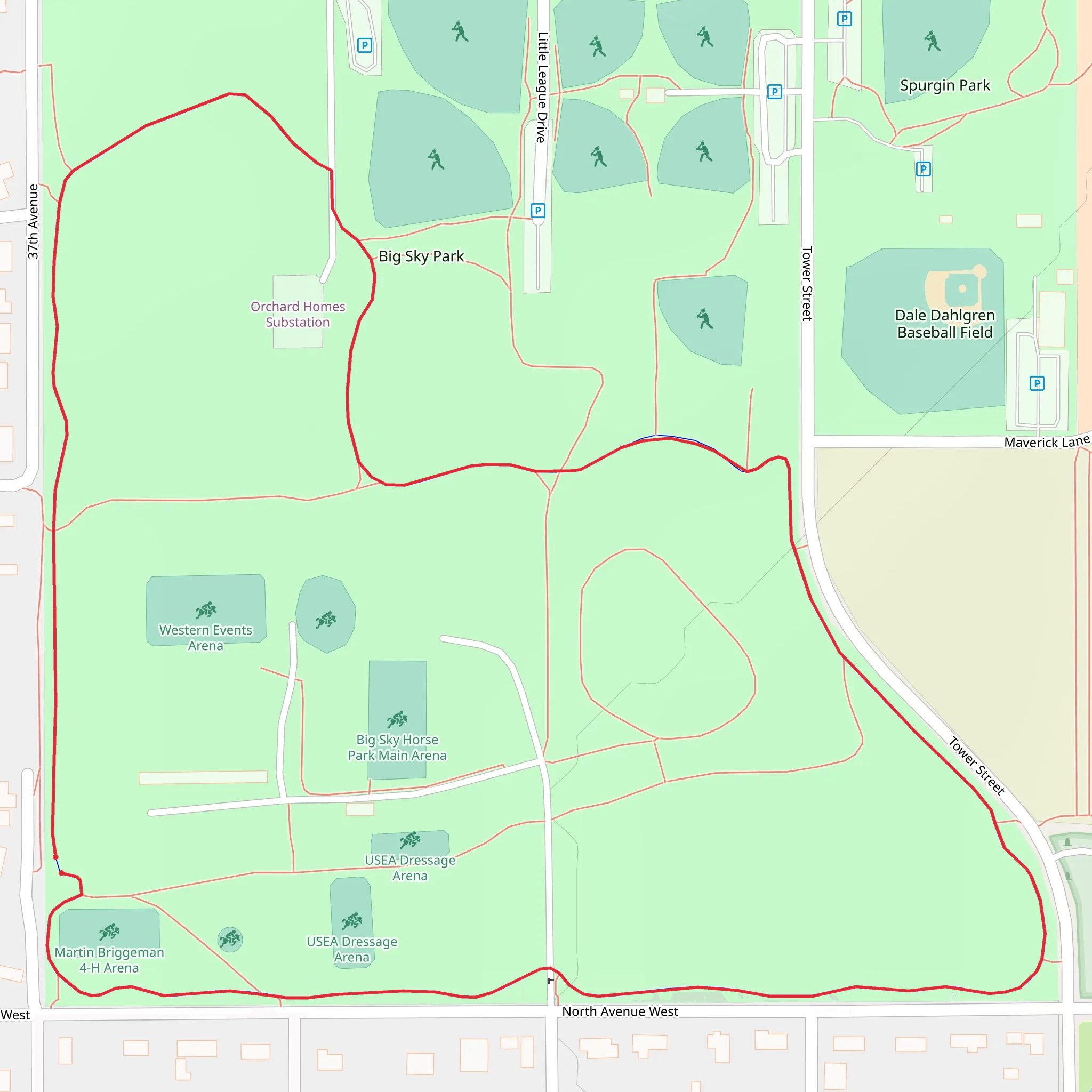 Big Sky Park Loop mobile static map