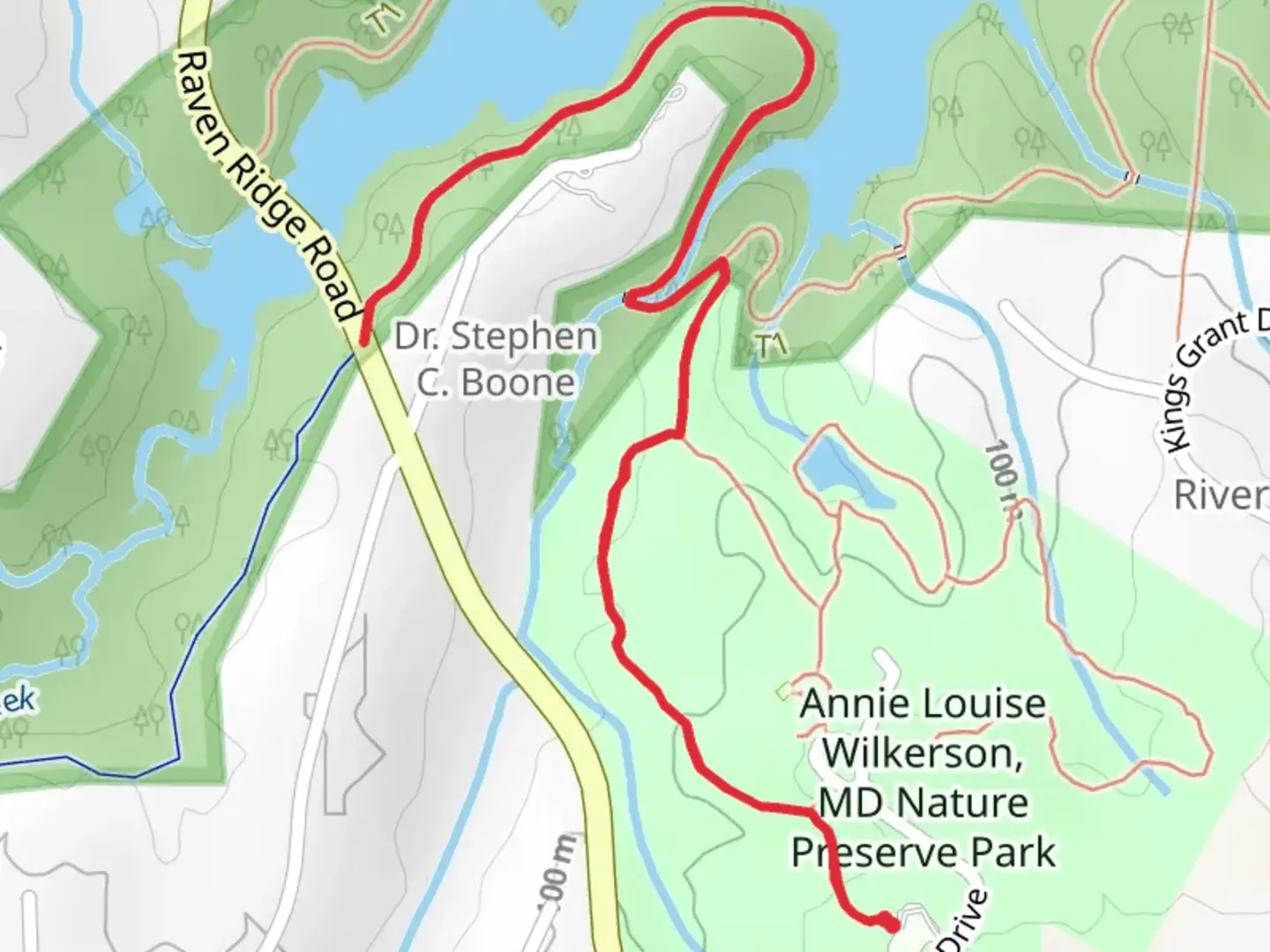 An image depicting the trail Epps Forest and Falls Lake Trail and its surrounding area.