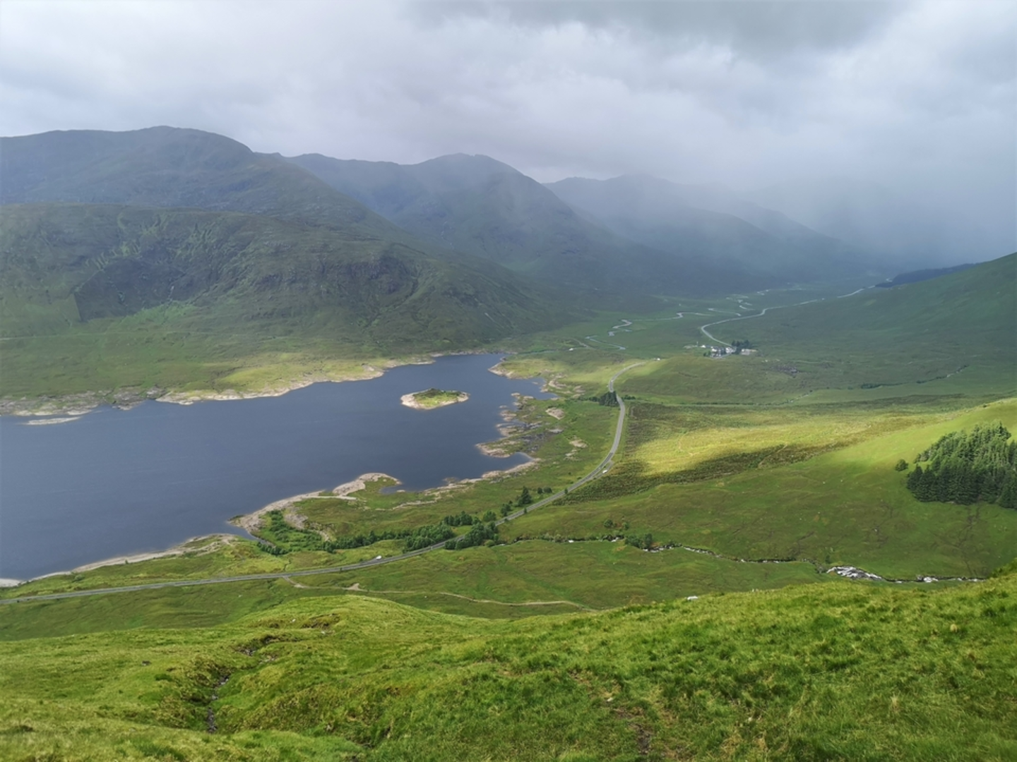 An image depicting the trail A' Chraileag Walk and its surrounding area.