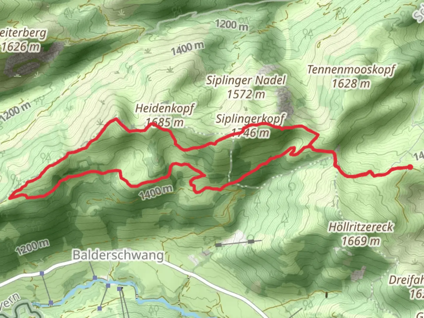 An image depicting the trail Siplingerkopf, Girenkopf and Alpe Spicherhalde Loop and its surrounding area.