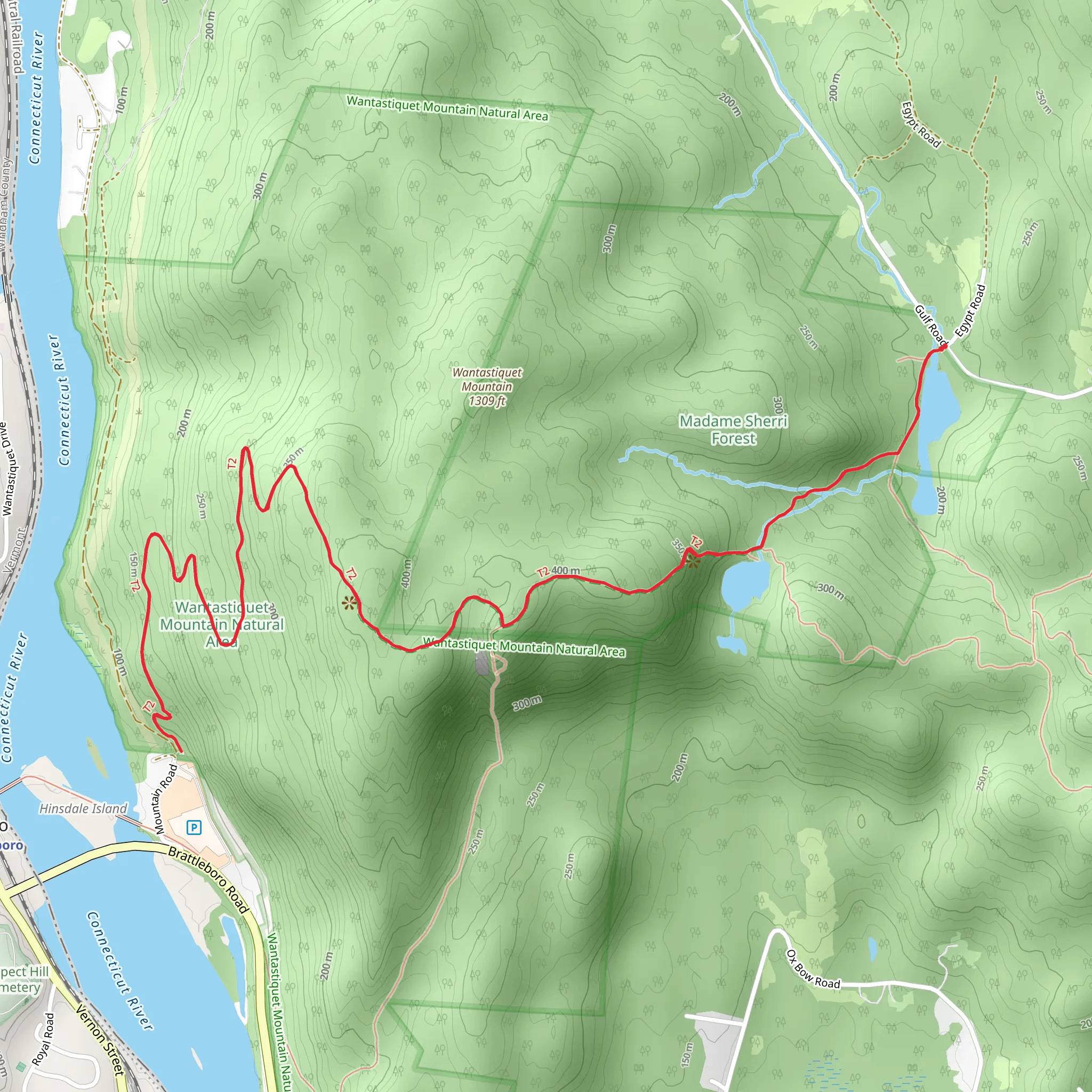Anne Stokes Loop Trail and Wantastiquet Mountain Trail mobile static map
