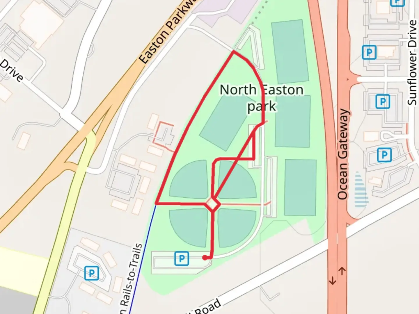 An image depicting the trail Easton Rails-to-Trails Loop and its surrounding area.
