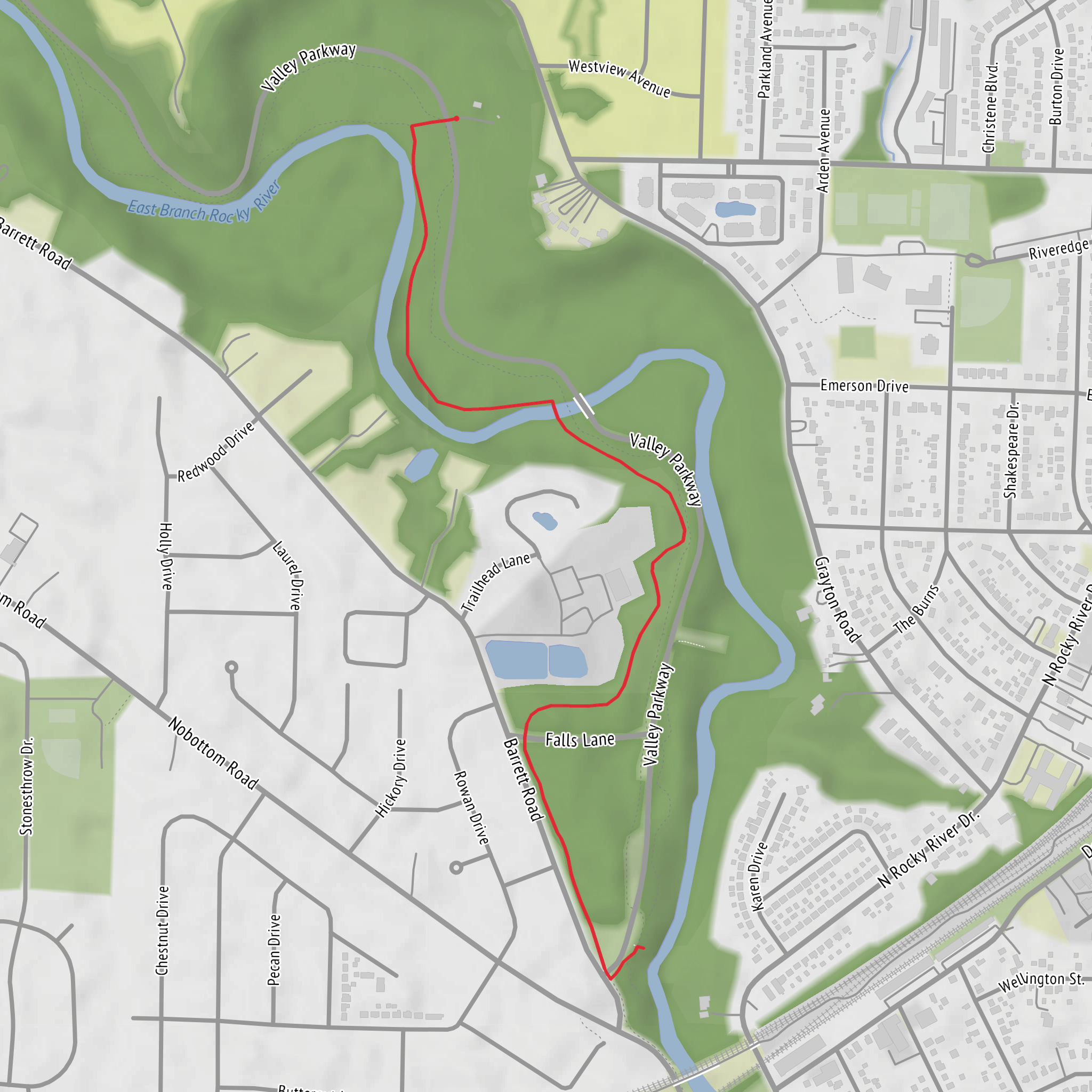 Berea Falls via Bridle Trail mobile static map