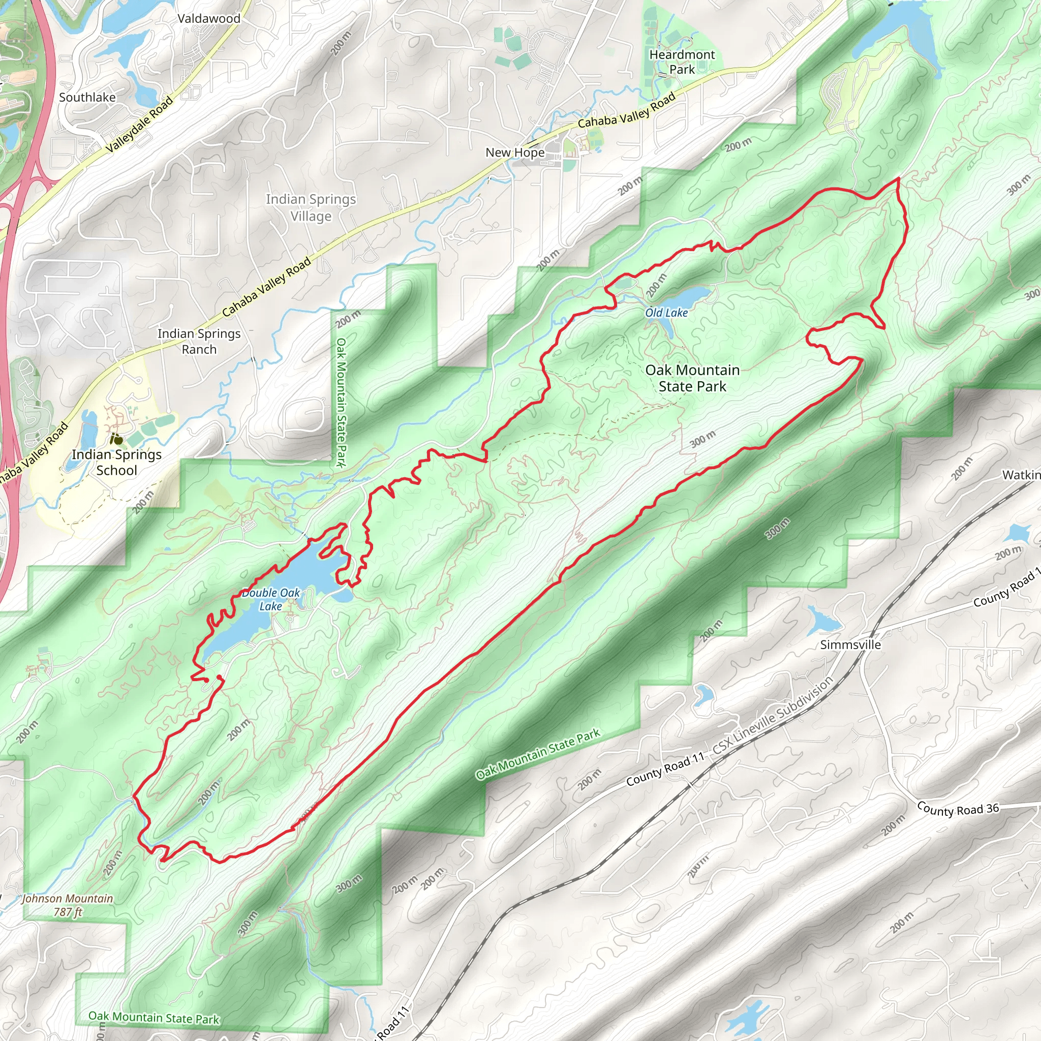 Double Oak, Cat Dog Snake and White Trail mobile static map
