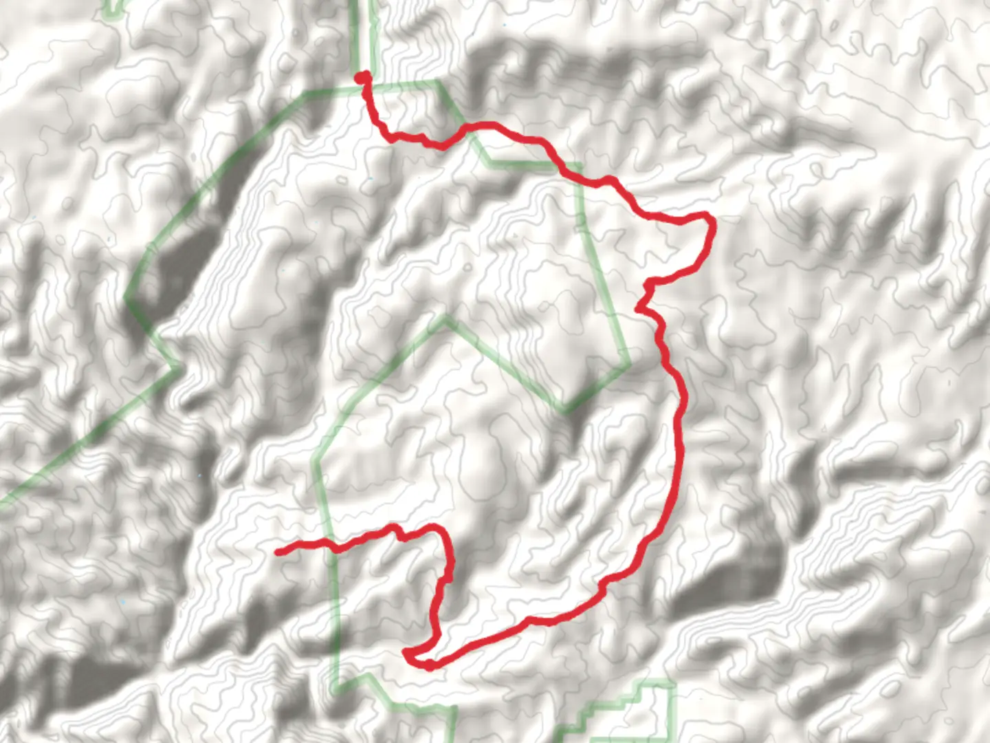 An image depicting the trail Big Ridge via Bear Flat Trail and its surrounding area.
