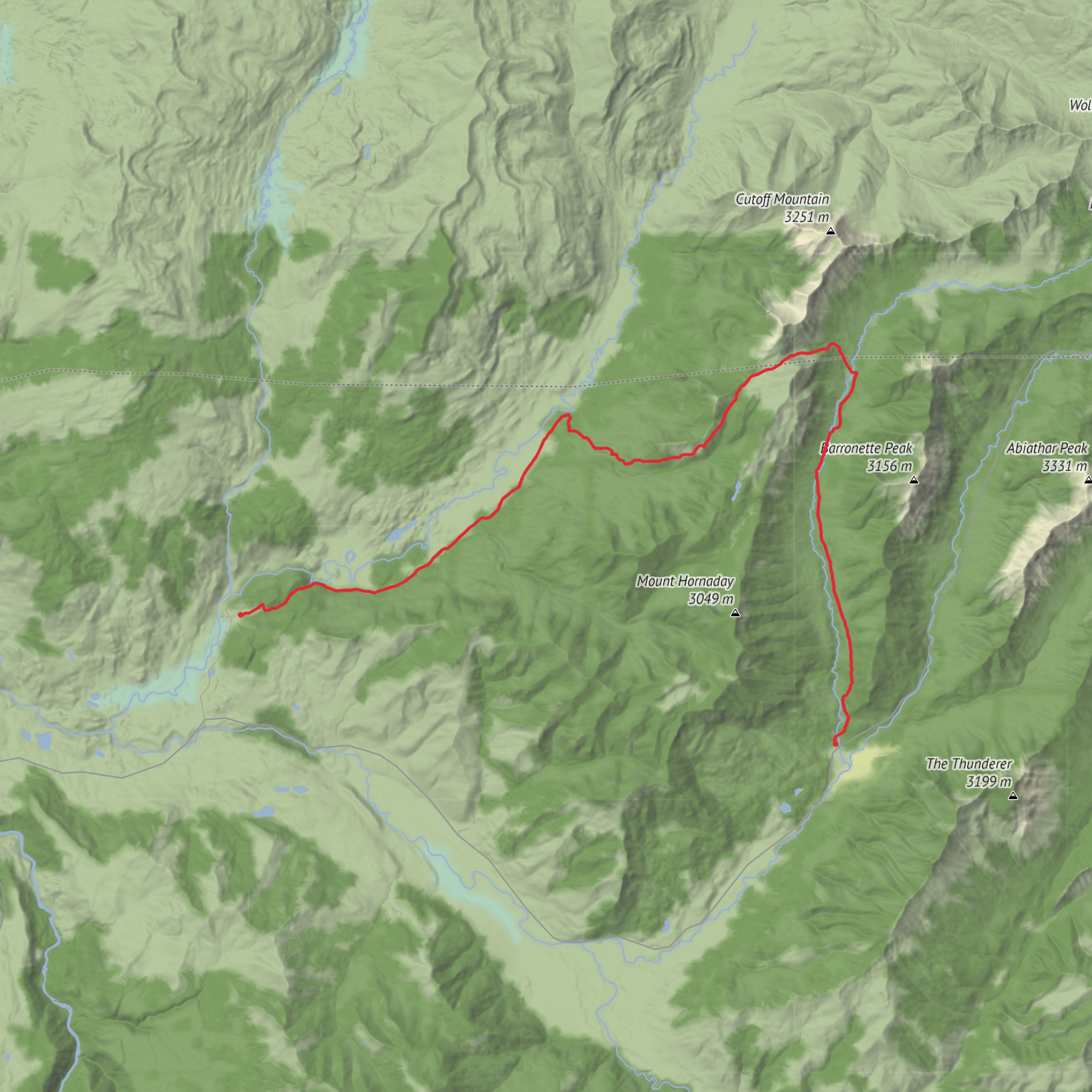 Yellowstone Pebble Creek to Slough Creek (Bliss Pass) mobile static map
