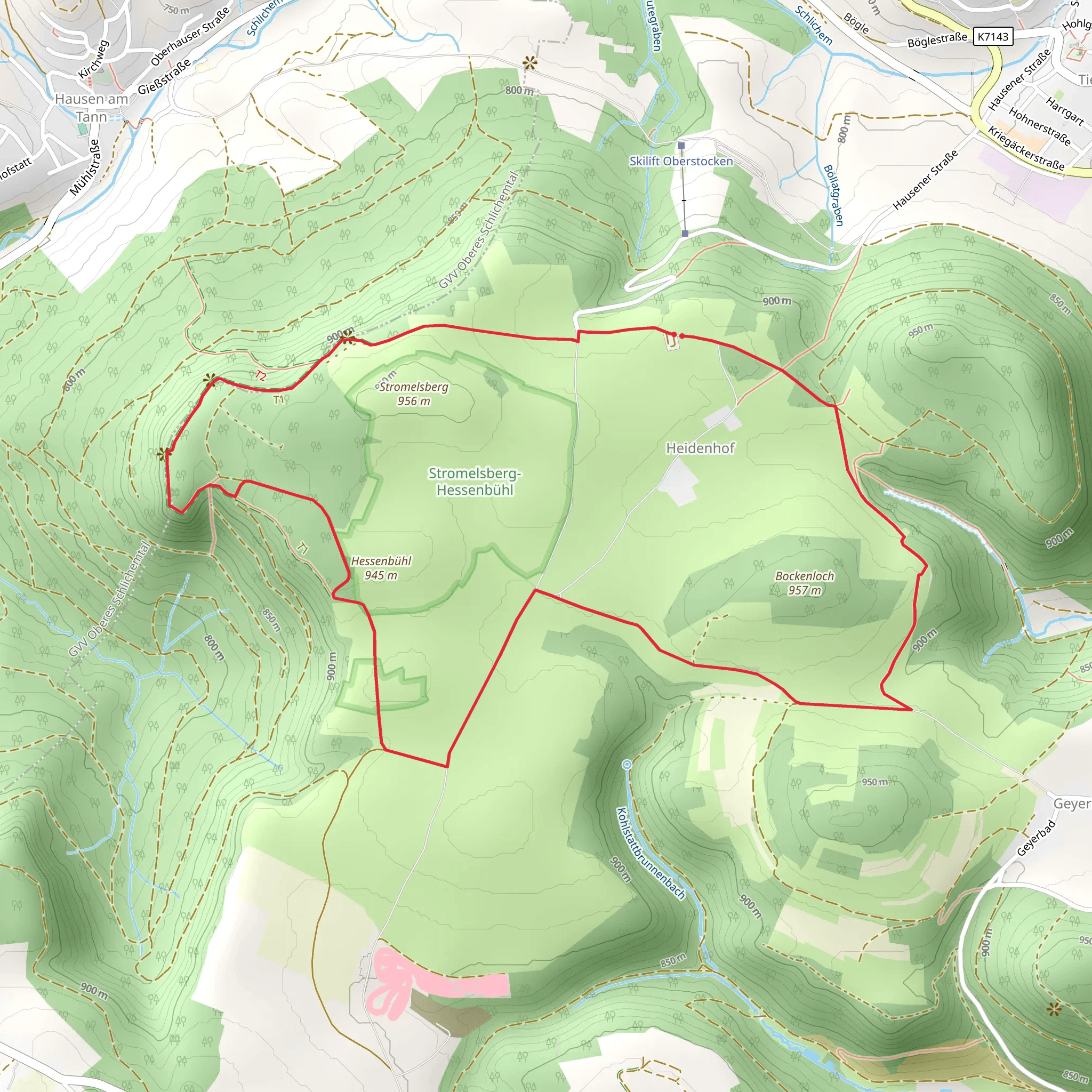 Hessenbuehl via Tieringen Obernheim mobile static map