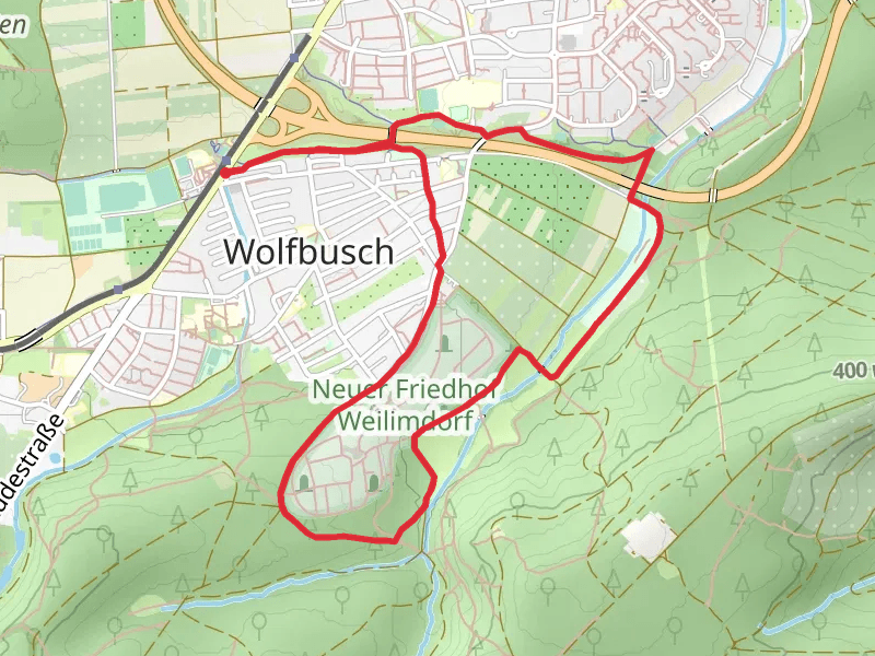 Neuer Friedhof Weilimdorf and Wolfbusch Loop