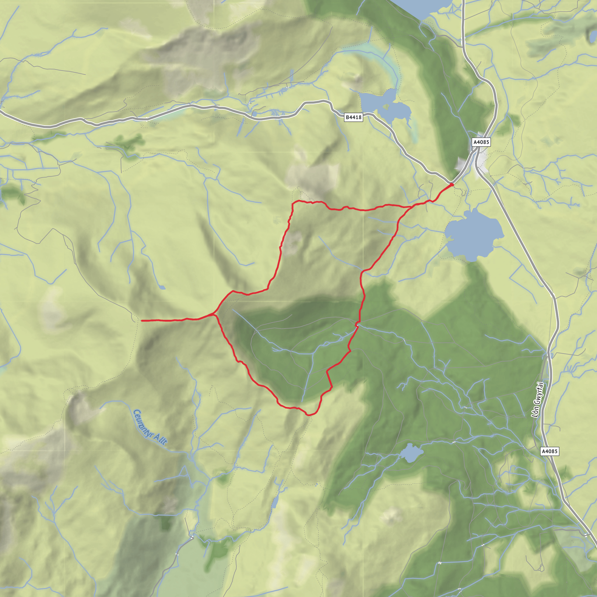 Nantlle Ridge Circular mobile static map