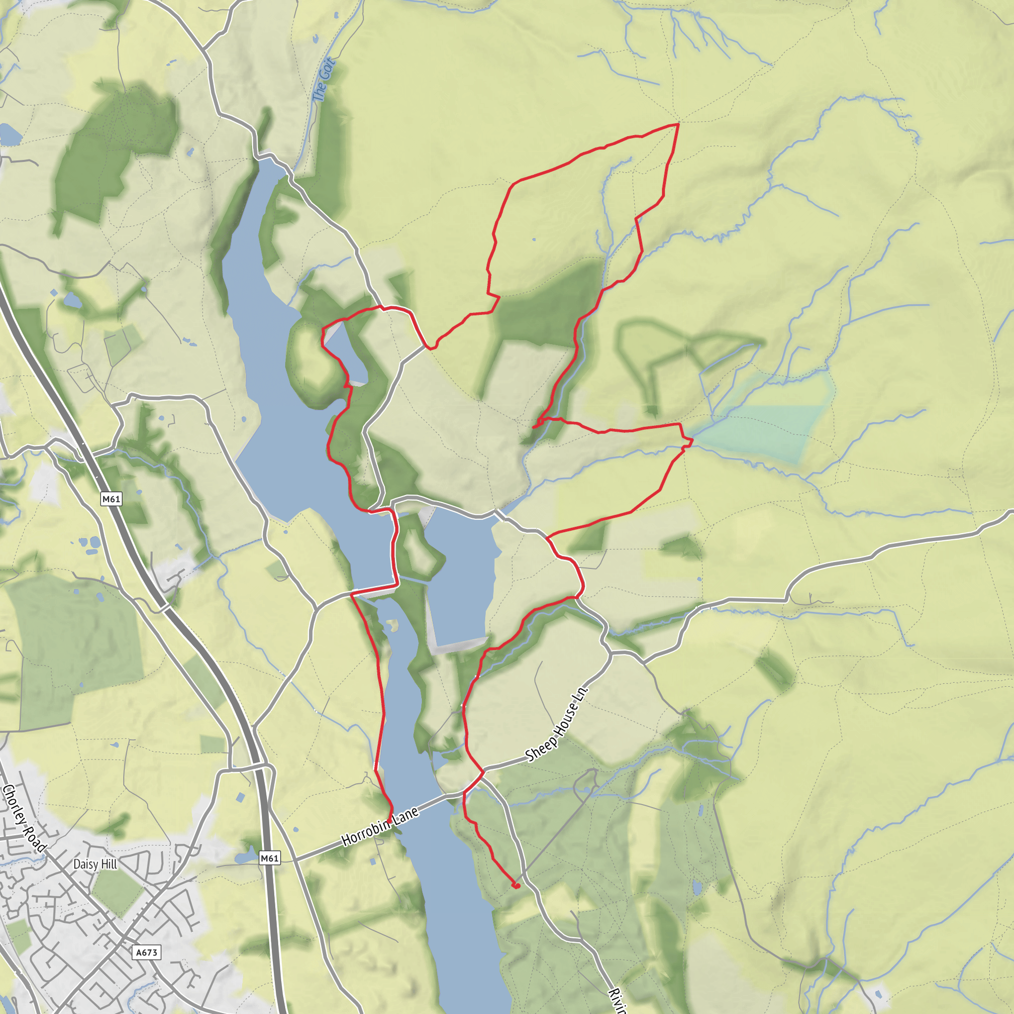 Rivington to Round loaf return mobile static map