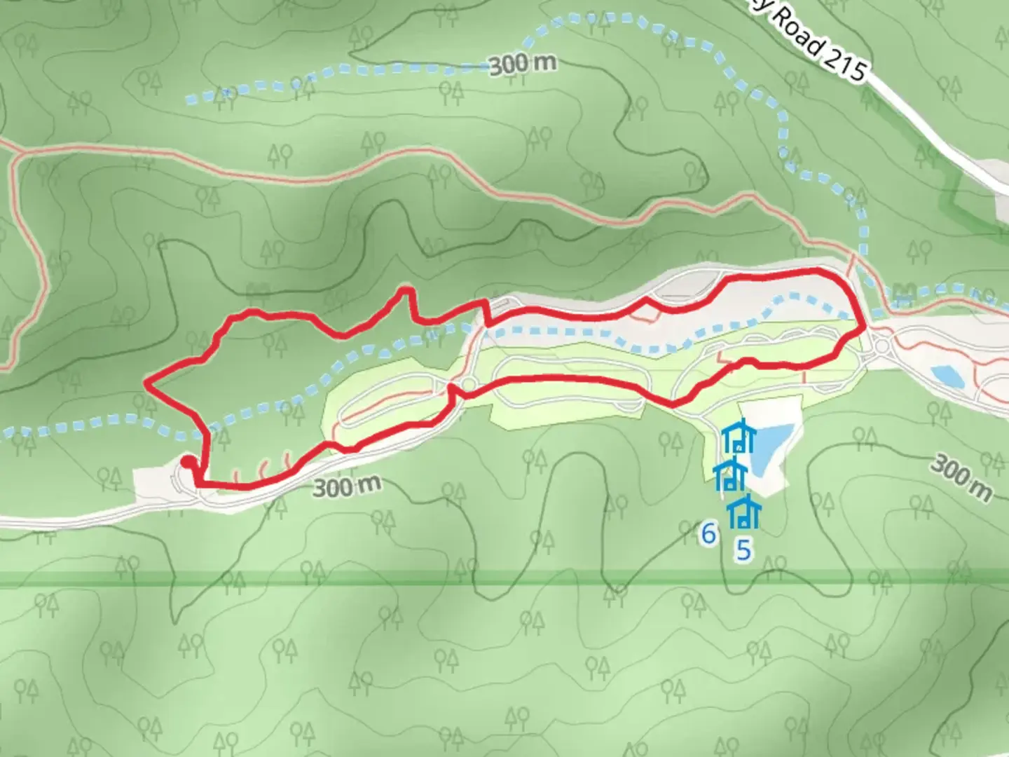 An image depicting the trail Campground Trail System Loop and its surrounding area.