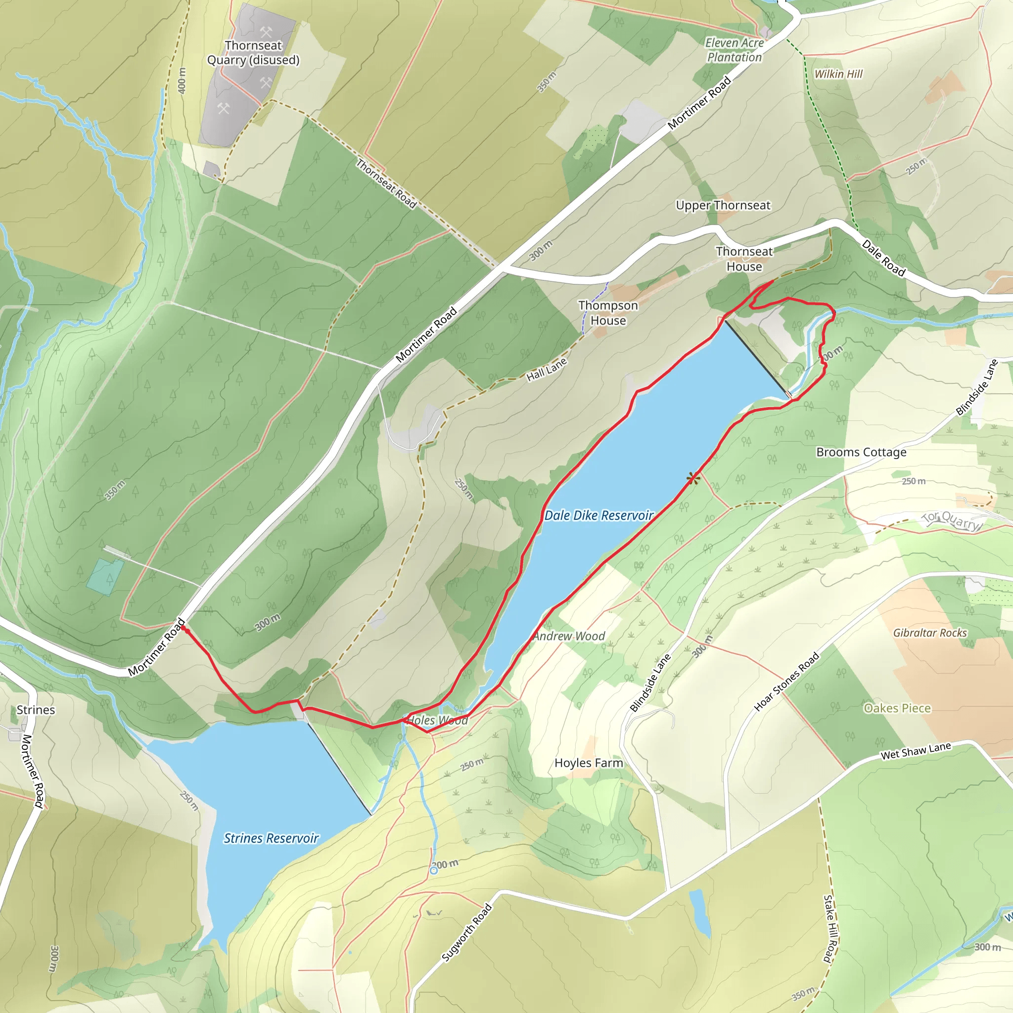 Dale Dike Reservoir Loop mobile static map