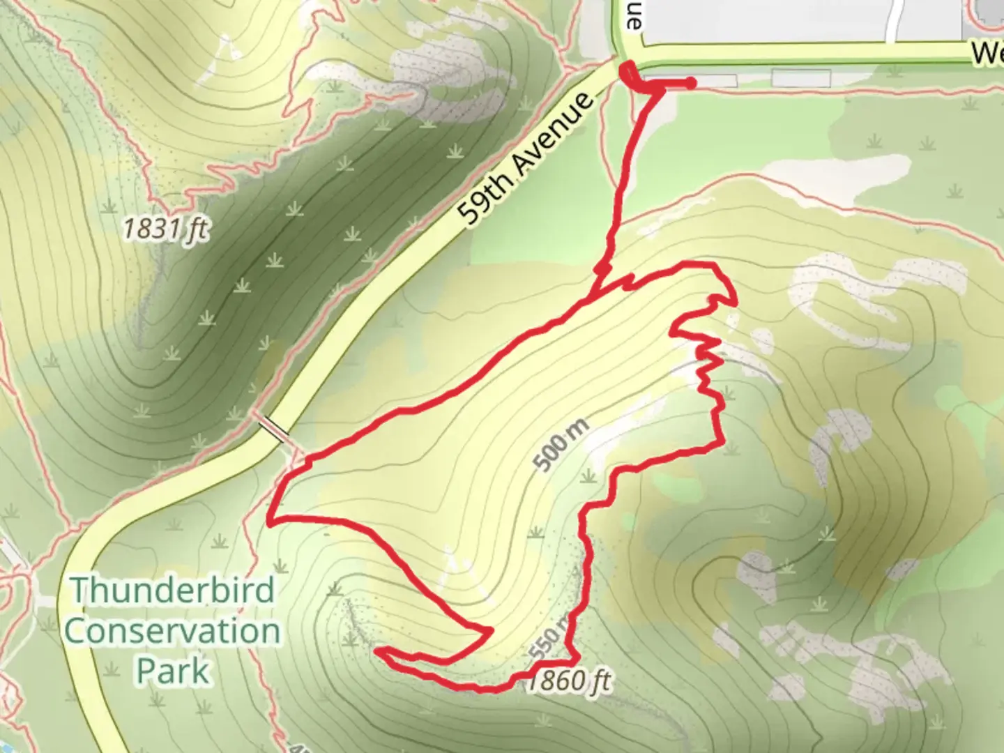 An image depicting the trail H-1 and H-2 Loop Trail and its surrounding area.