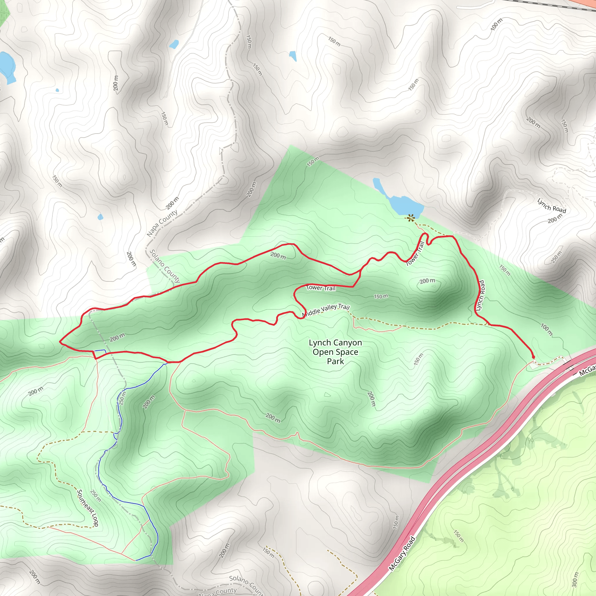 North Ridge - Middle Valley Loop Trail mobile static map