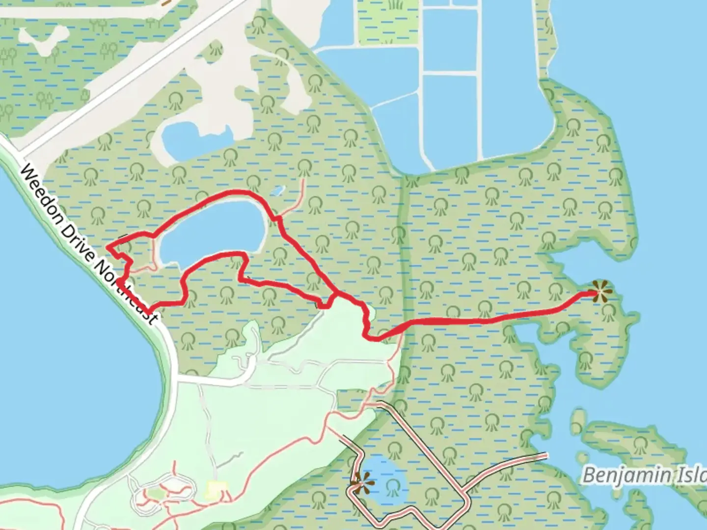 An image depicting the trail Lookout Point and Boy Scout Trail and its surrounding area.