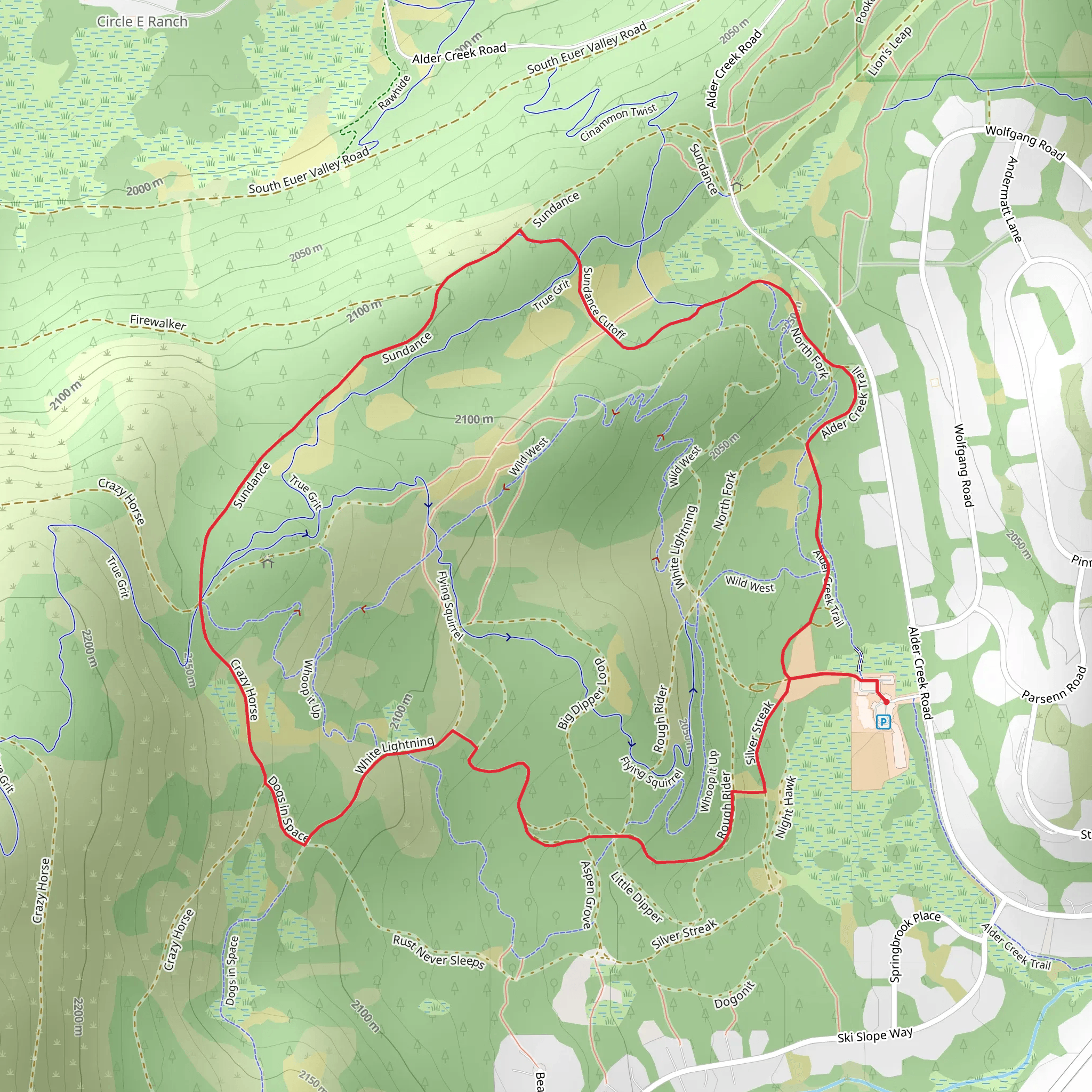 Pony Express, Sundance and Rough Rider Loop mobile static map
