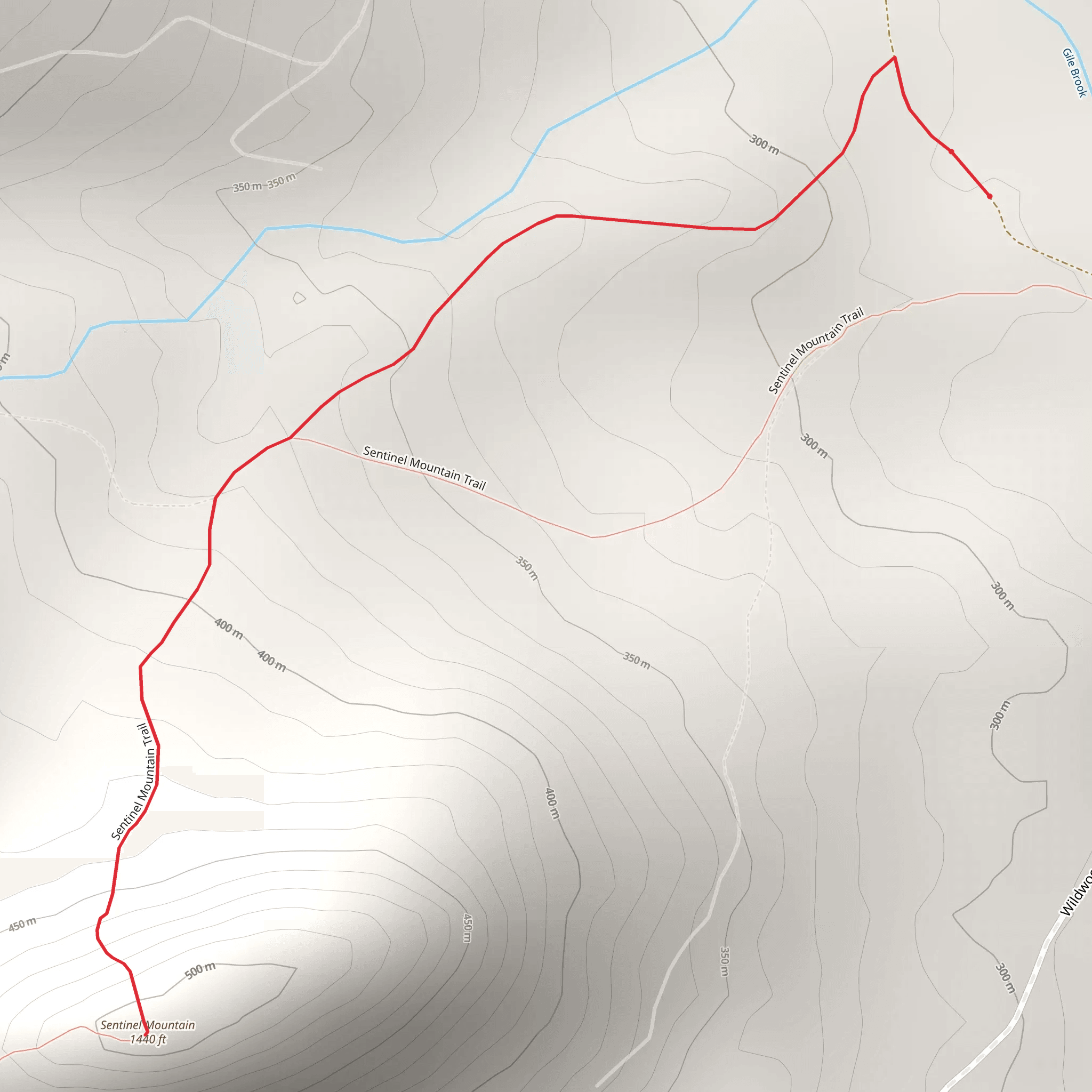 Sentinel Mountain Trail mobile static map