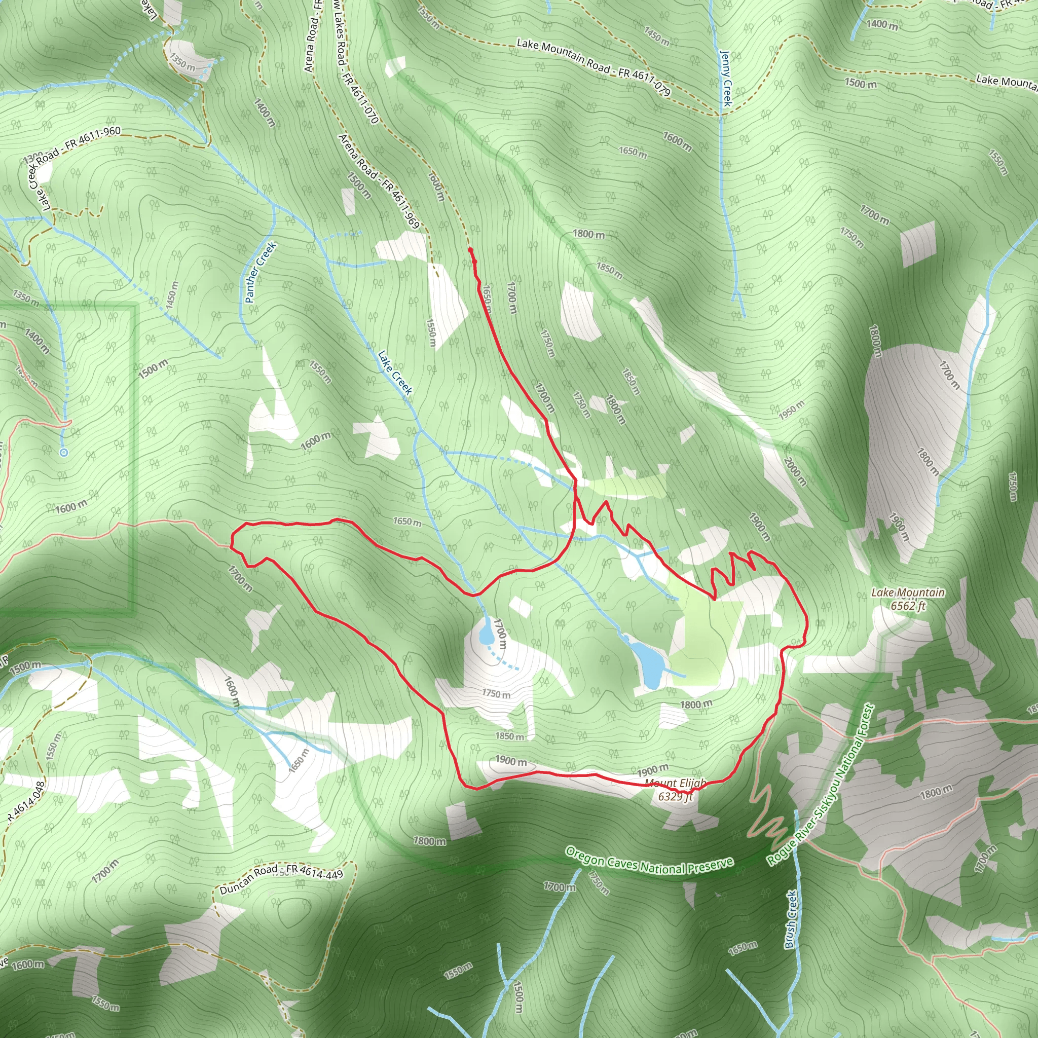 Mount Elijah Loop Trail mobile static map