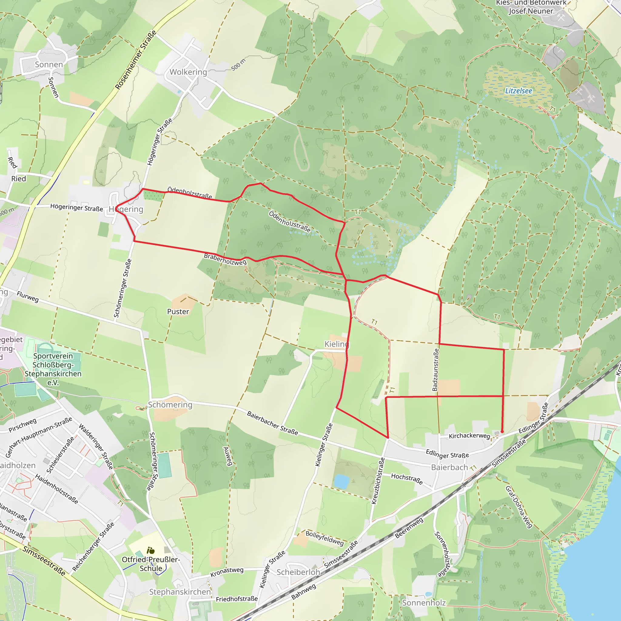 Rundweg Hoegering mobile static map