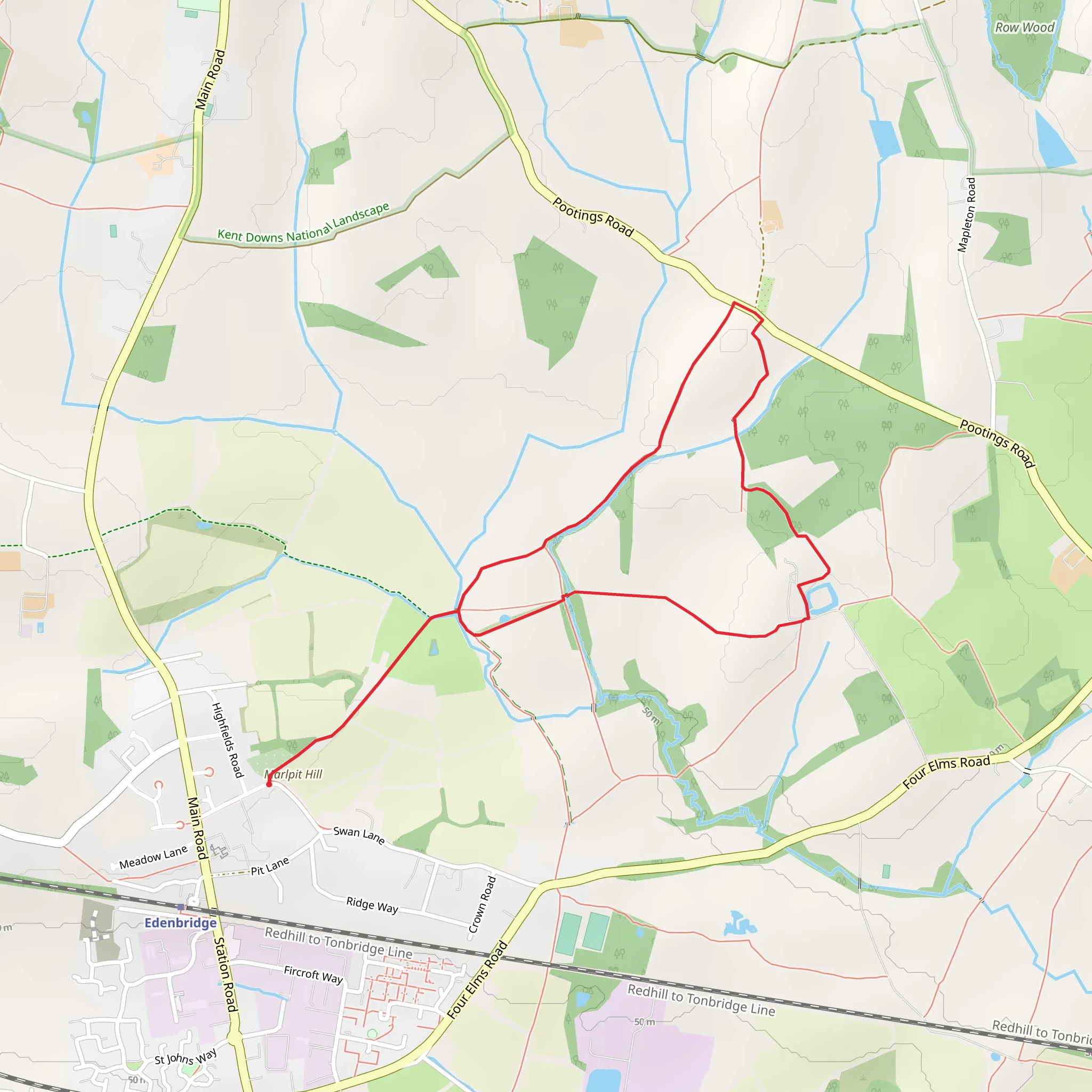 Edenbridge Loop mobile static map