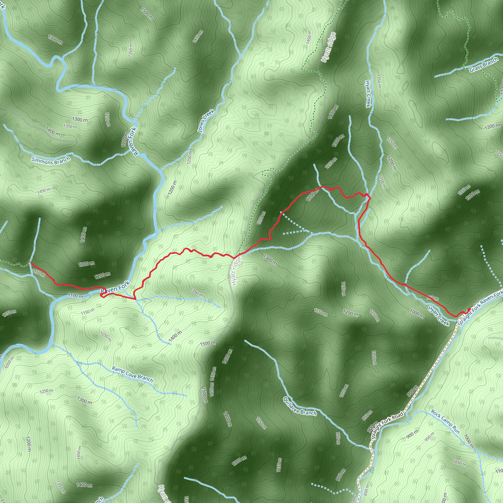 Enlow Creek via Hyatt Ridge Trail mobile static map