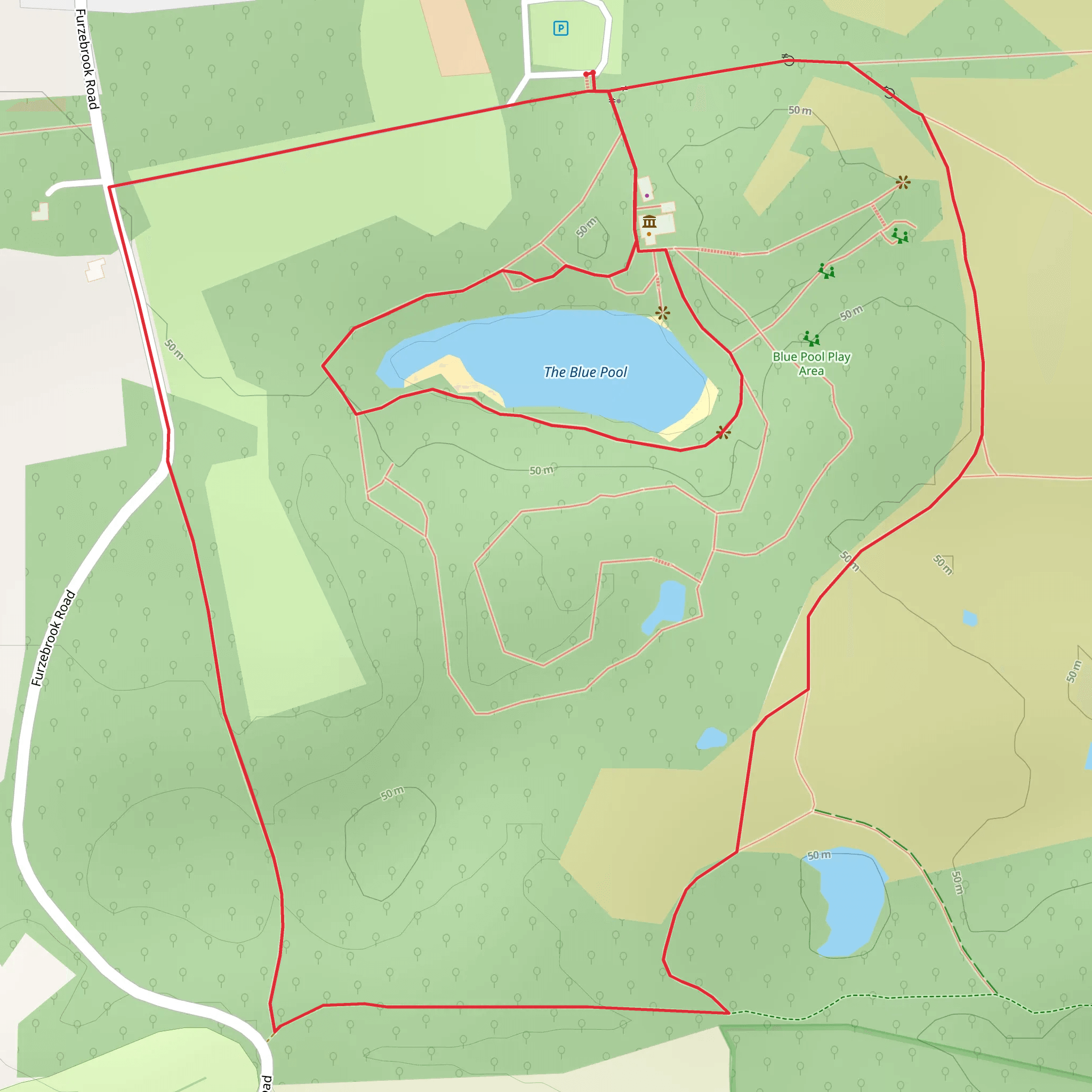 Blue Pool Dorset Loop mobile static map