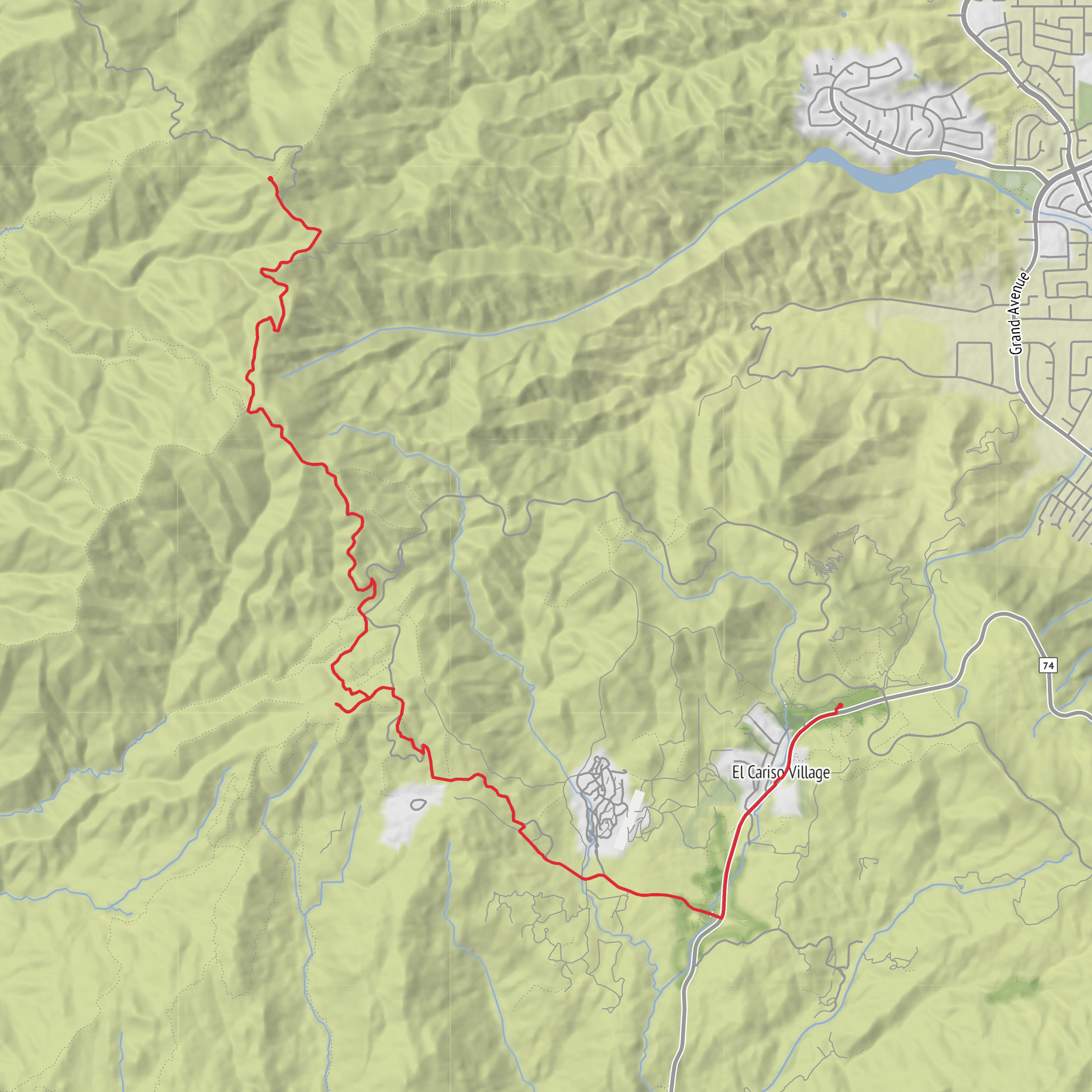 El Cariso Campground - Horsethief Peak mobile static map