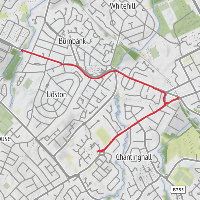 A map preview of the recording South Lanarkshire Walking.