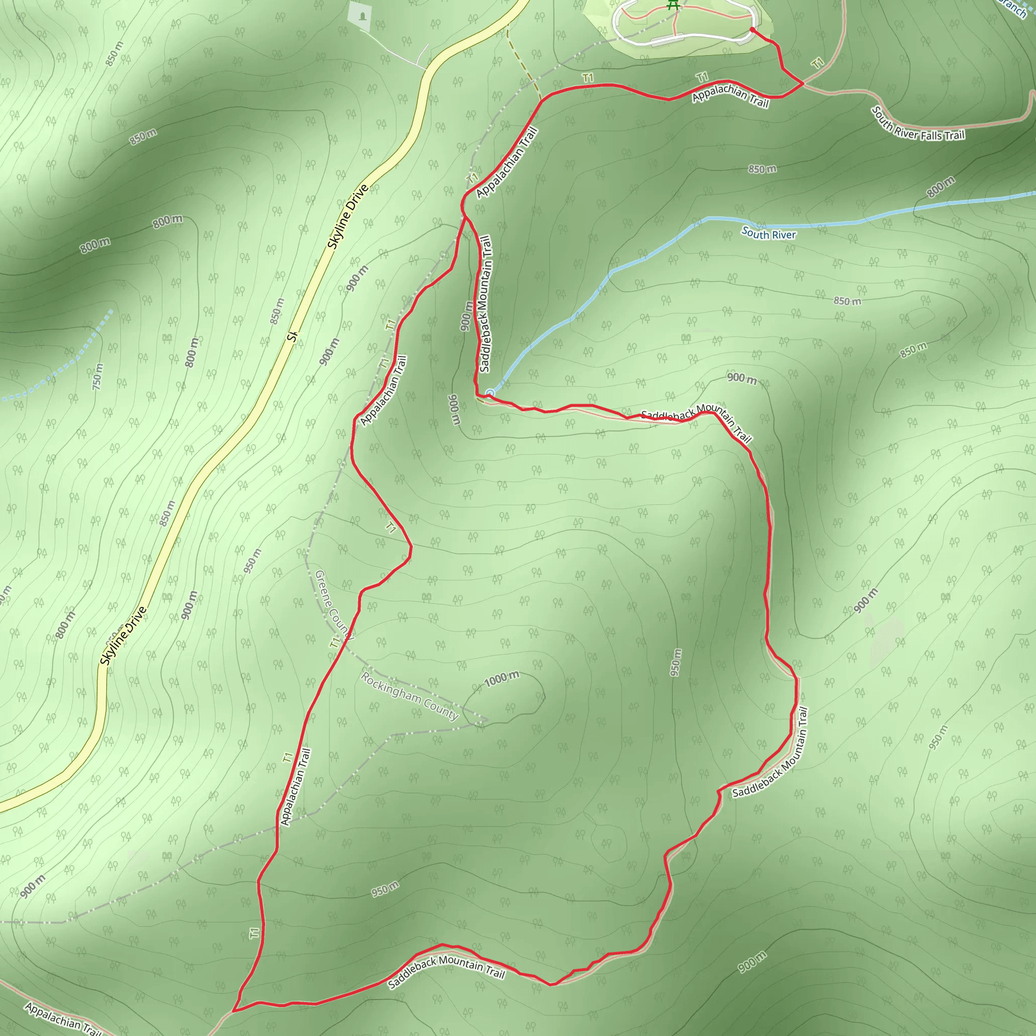 Saddleback Mountain Loop Trail mobile static map