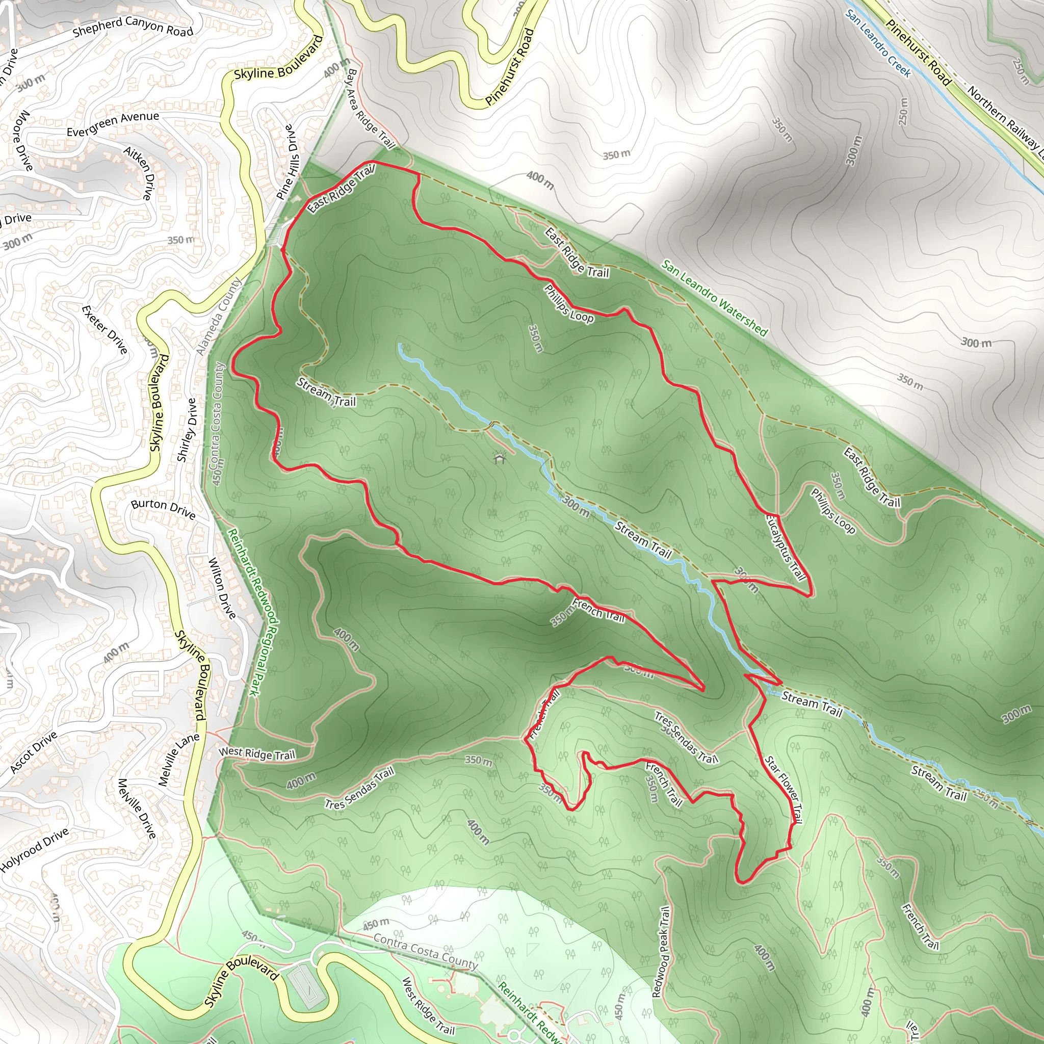 Phillips, Eucalyptus and French Loop Trail mobile static map