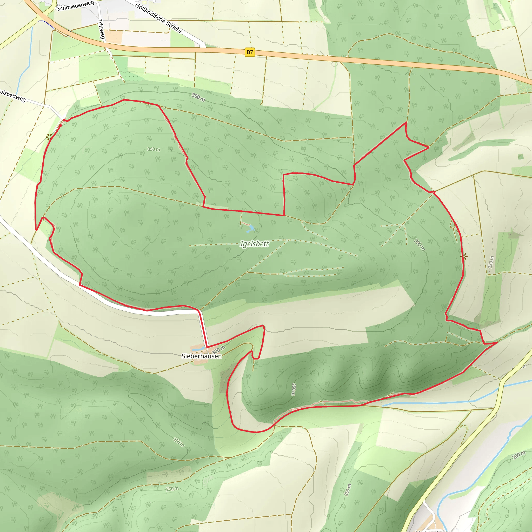 Sieberhausen and Igelsbett Loop via Marchenlandweg Etappe 19 mobile static map