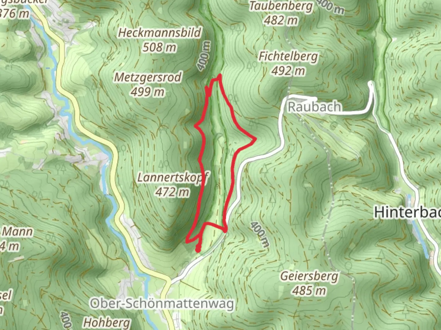 An image depicting the trail Verbindungsweg Loop and its surrounding area.