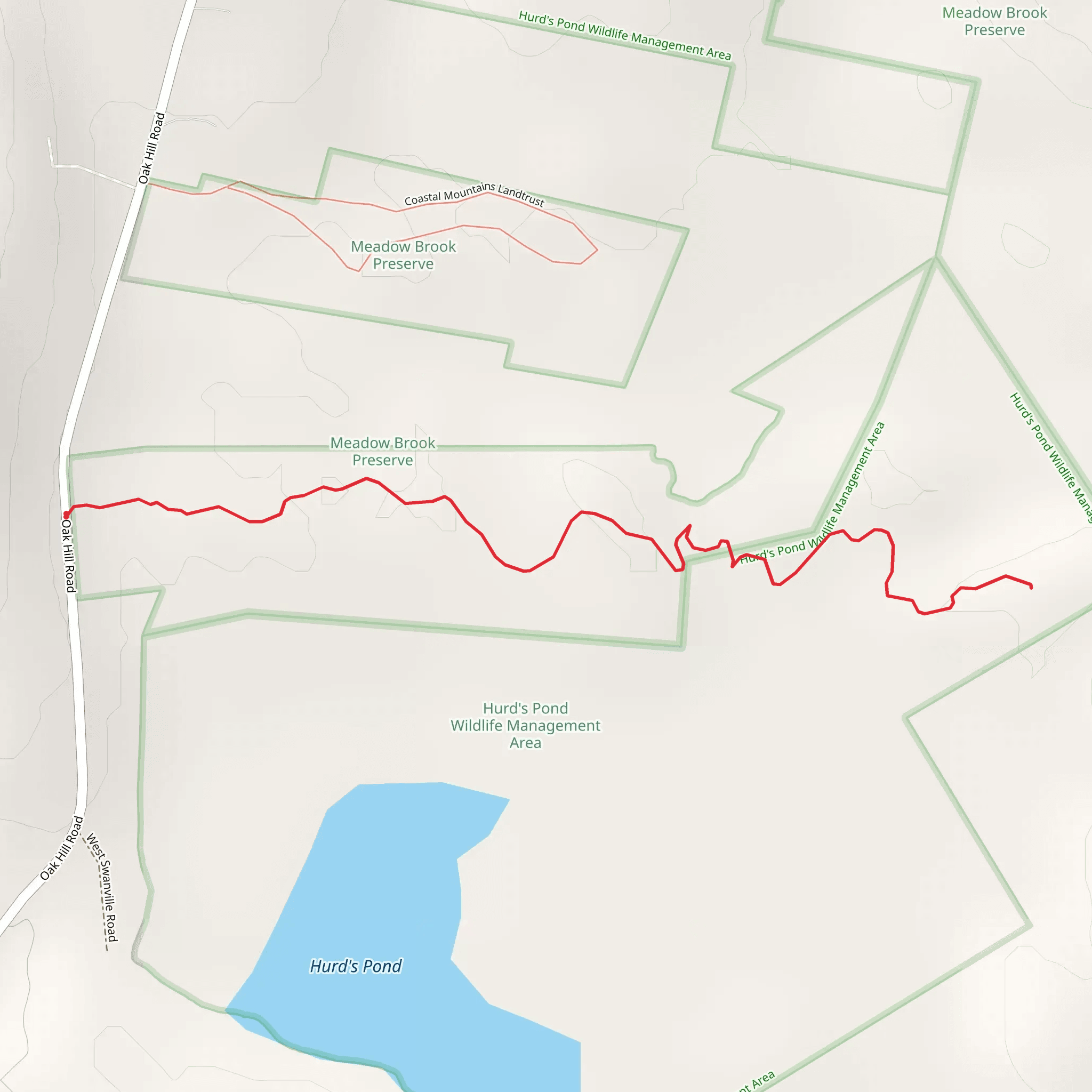 Oak Hill Road Trail mobile static map