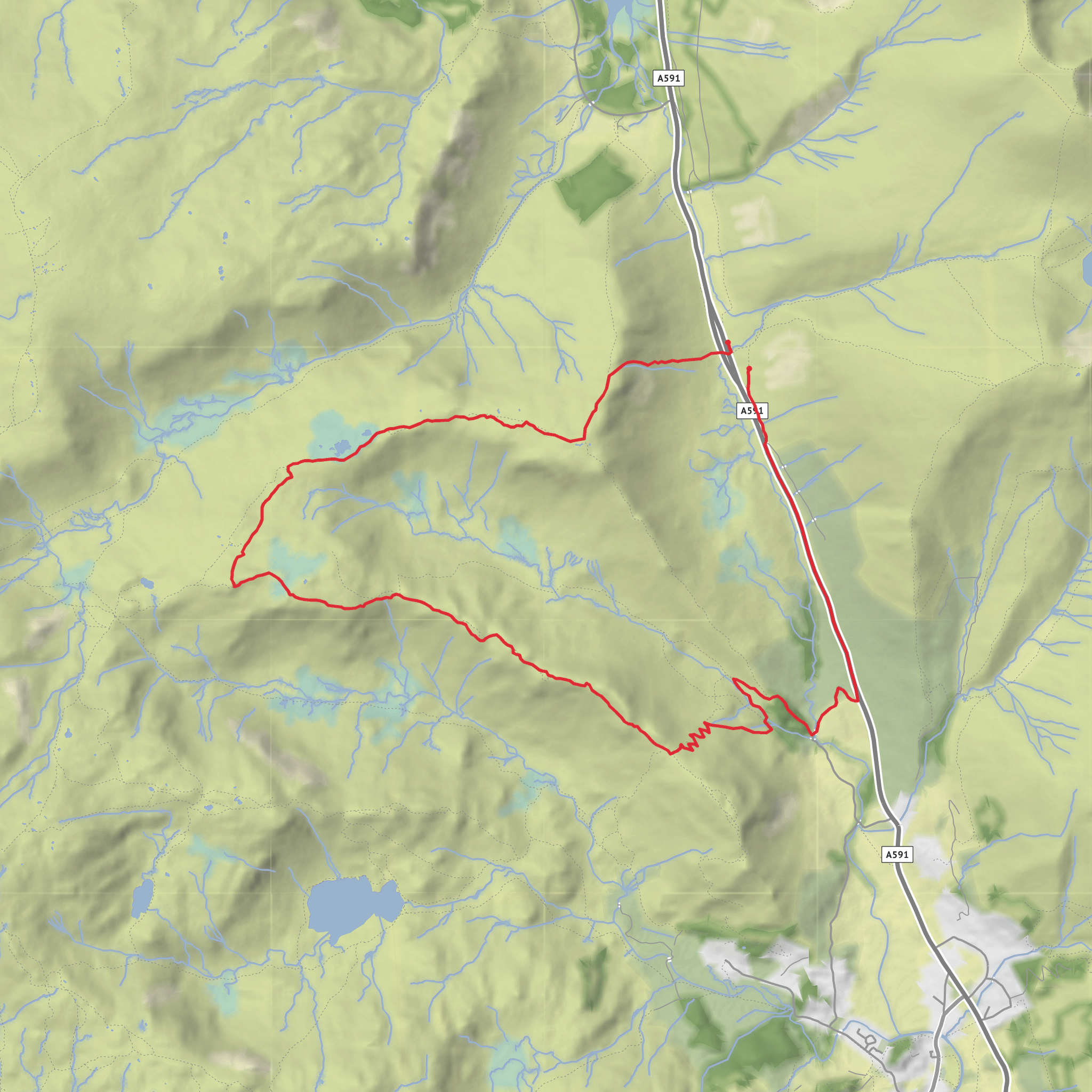 Steele fell,calf crag and Gibson knott mobile static map