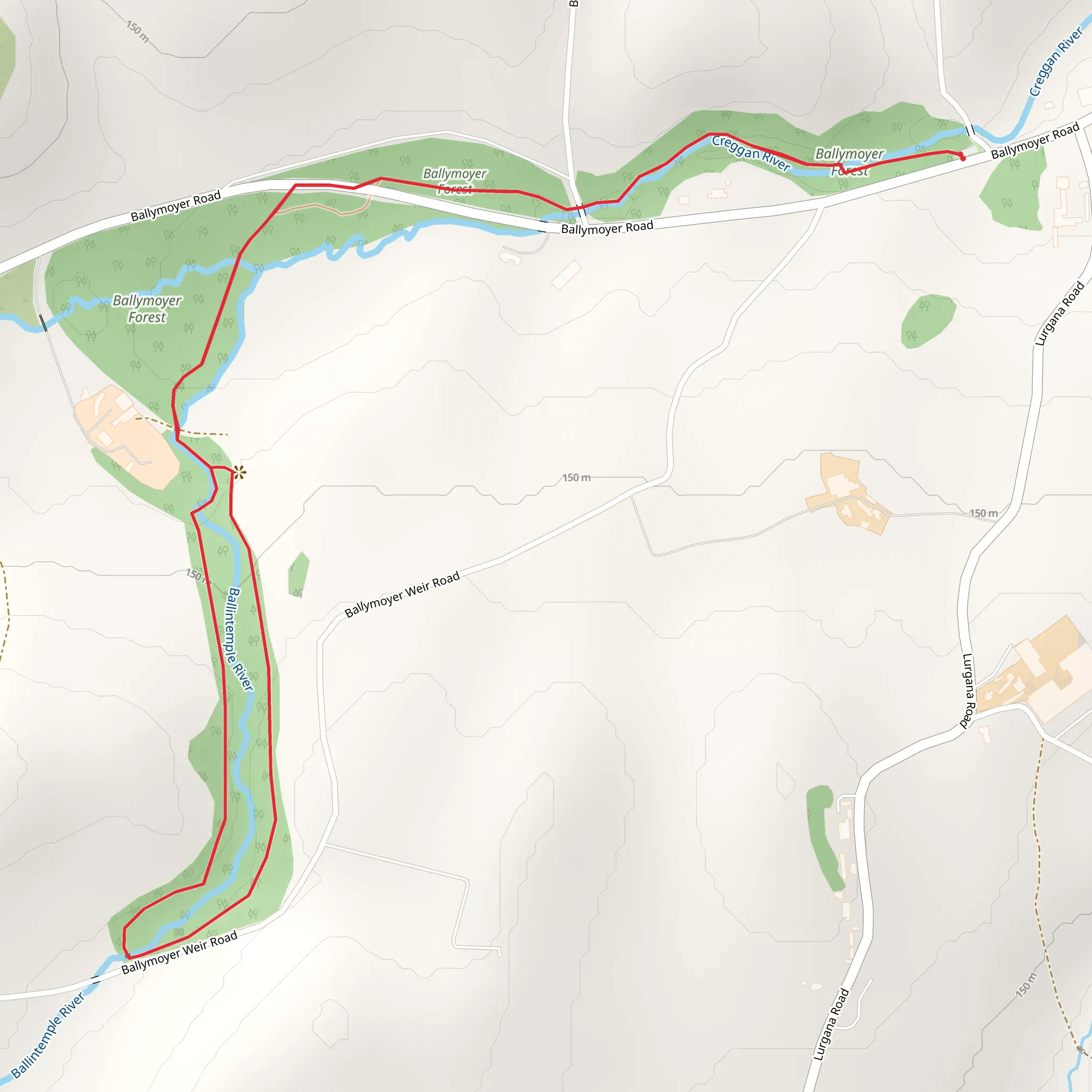 Ballymoyer Woodland mobile static map