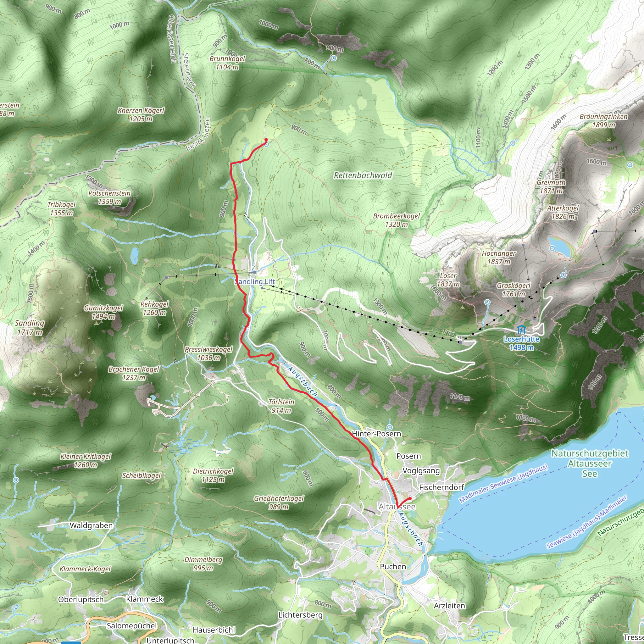 Blaa Alm Hike mobile static map