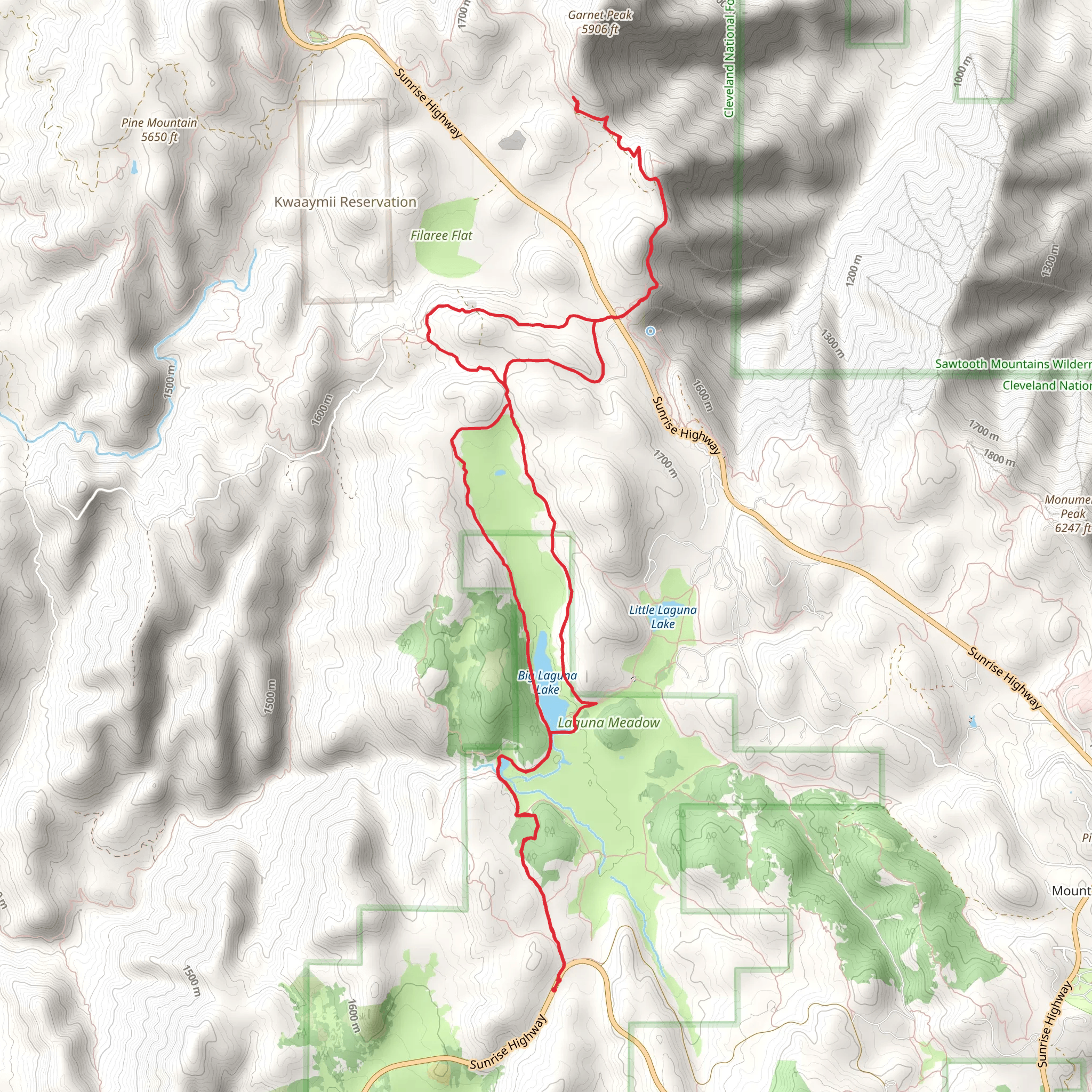 Water of the Woods, Big Laguna Lake Trail and Noble Canyon Trail mobile static map