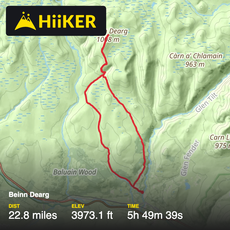 A map preview of the recording Beinn Dearg.