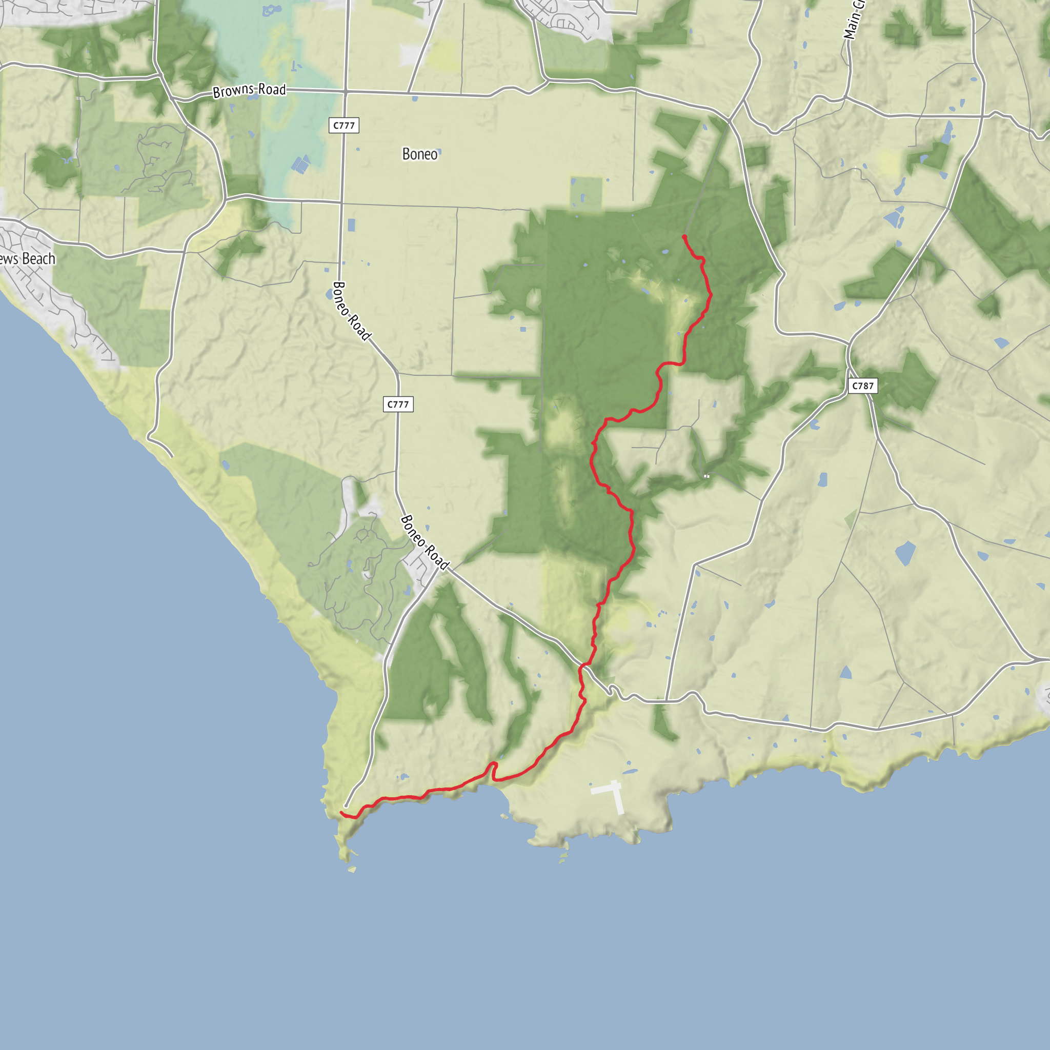 Greensbush and Bushrangers Bay mobile static map