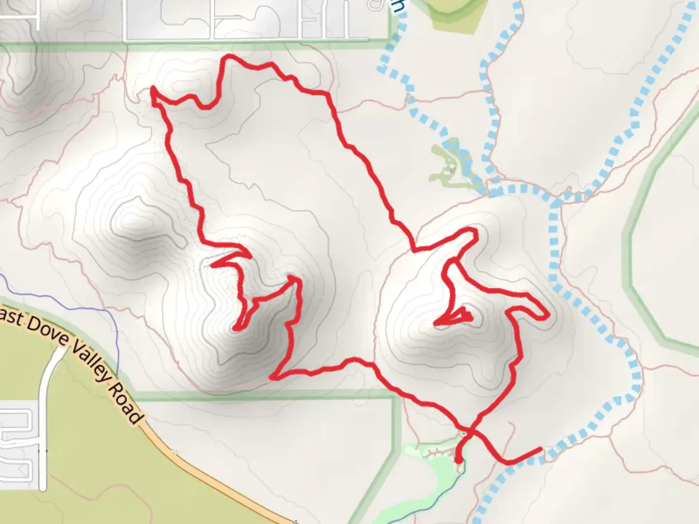 An image depicting the trail Sidewinder - Ocotillo and Ridgeback Loop Trail and its surrounding area.