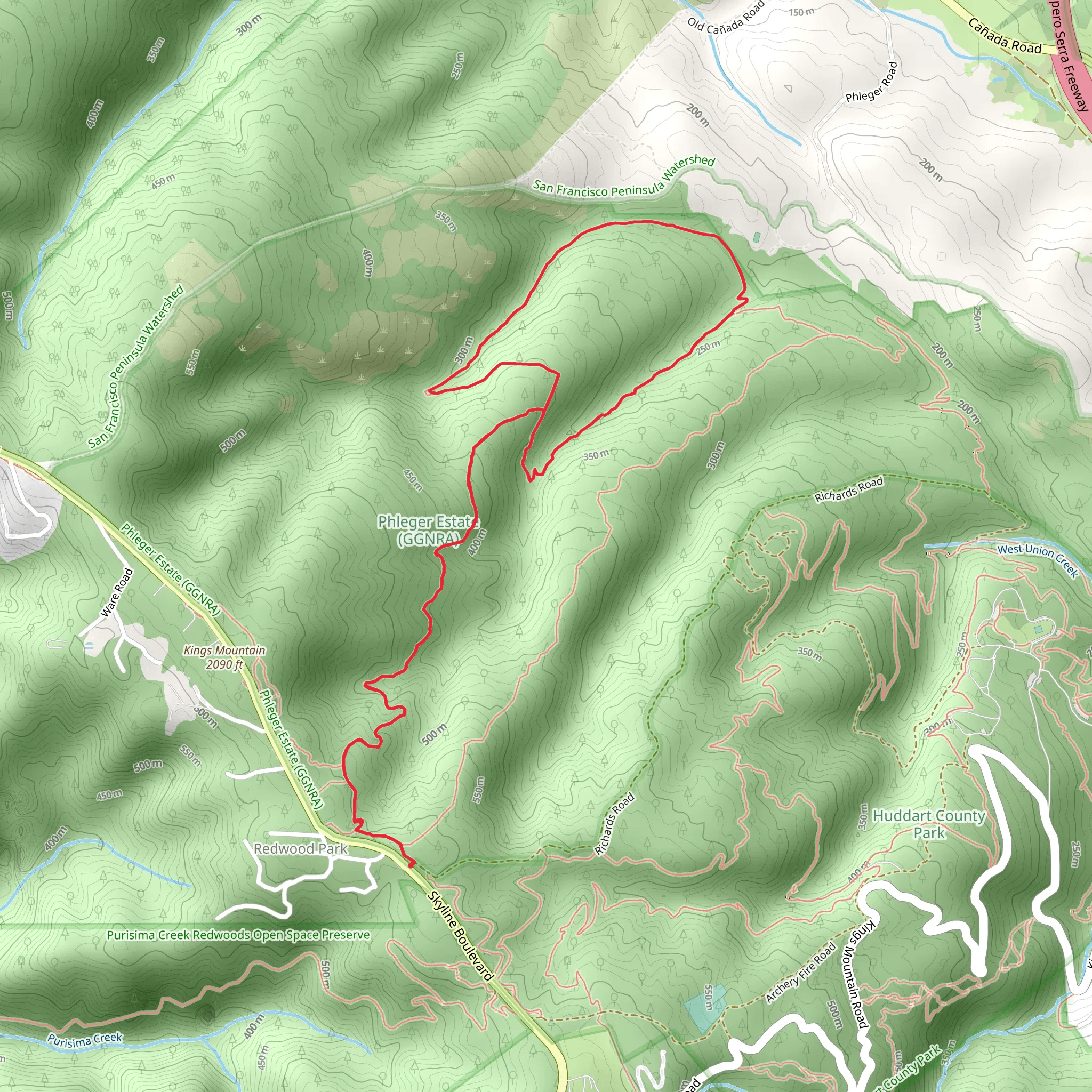 Raymundo Loop Trail mobile static map