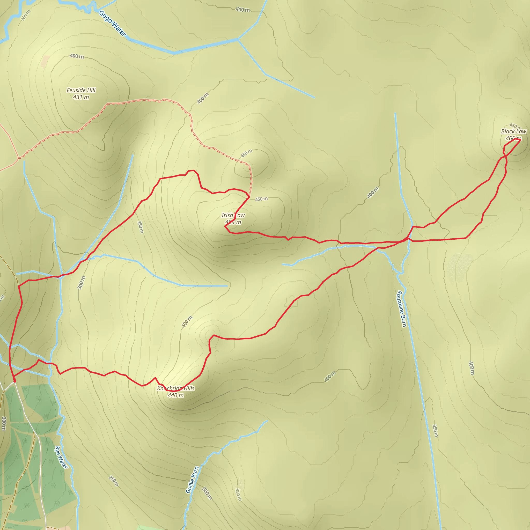 Irish Law and Black Law Hills mobile static map