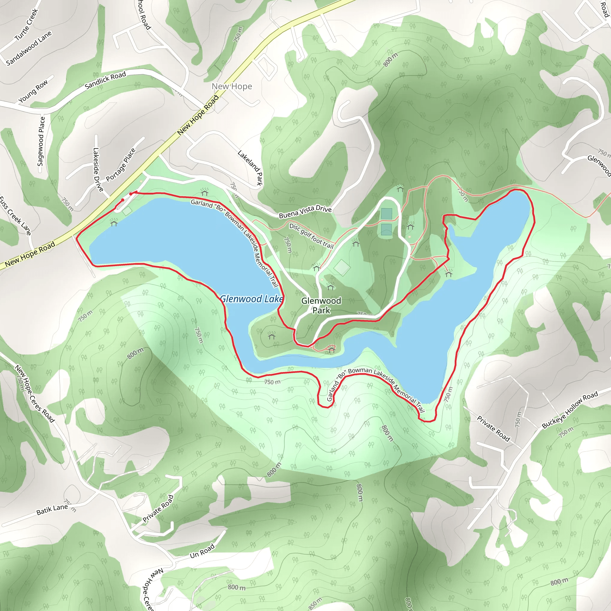 Glenwood Lake Loop mobile static map