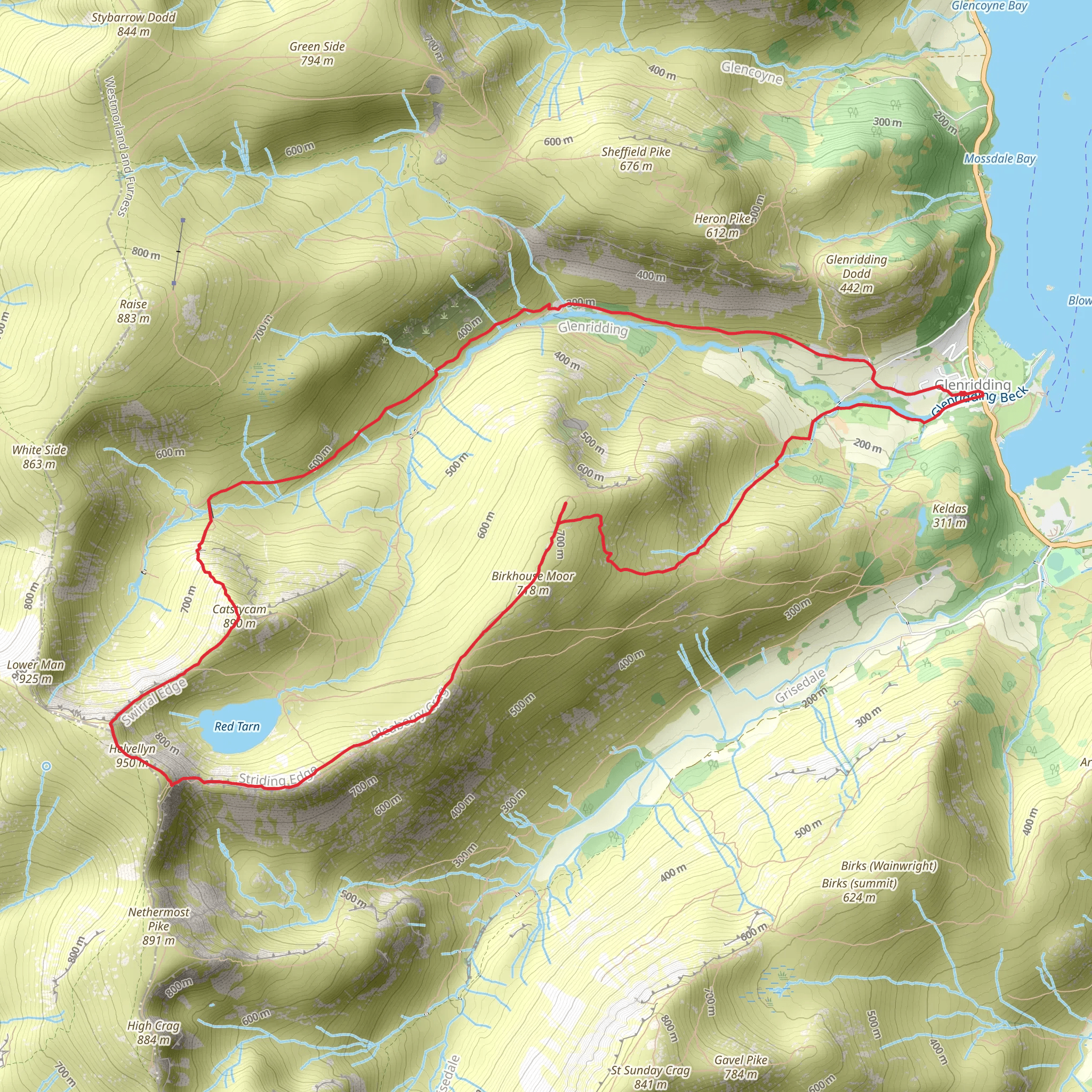 Birkhouse Moor and Catstye Cam Loop mobile static map