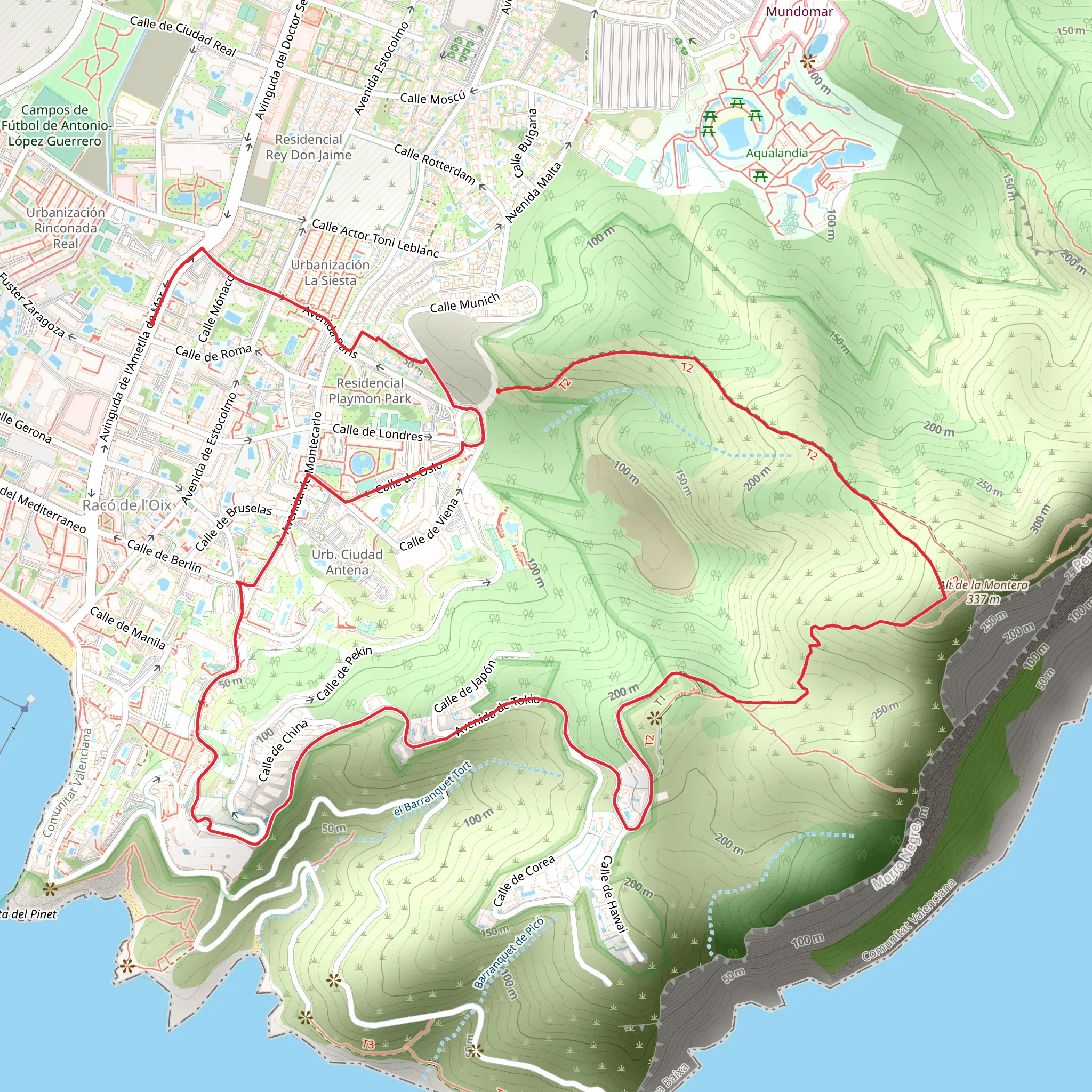 Benidorm Cross mobile static map